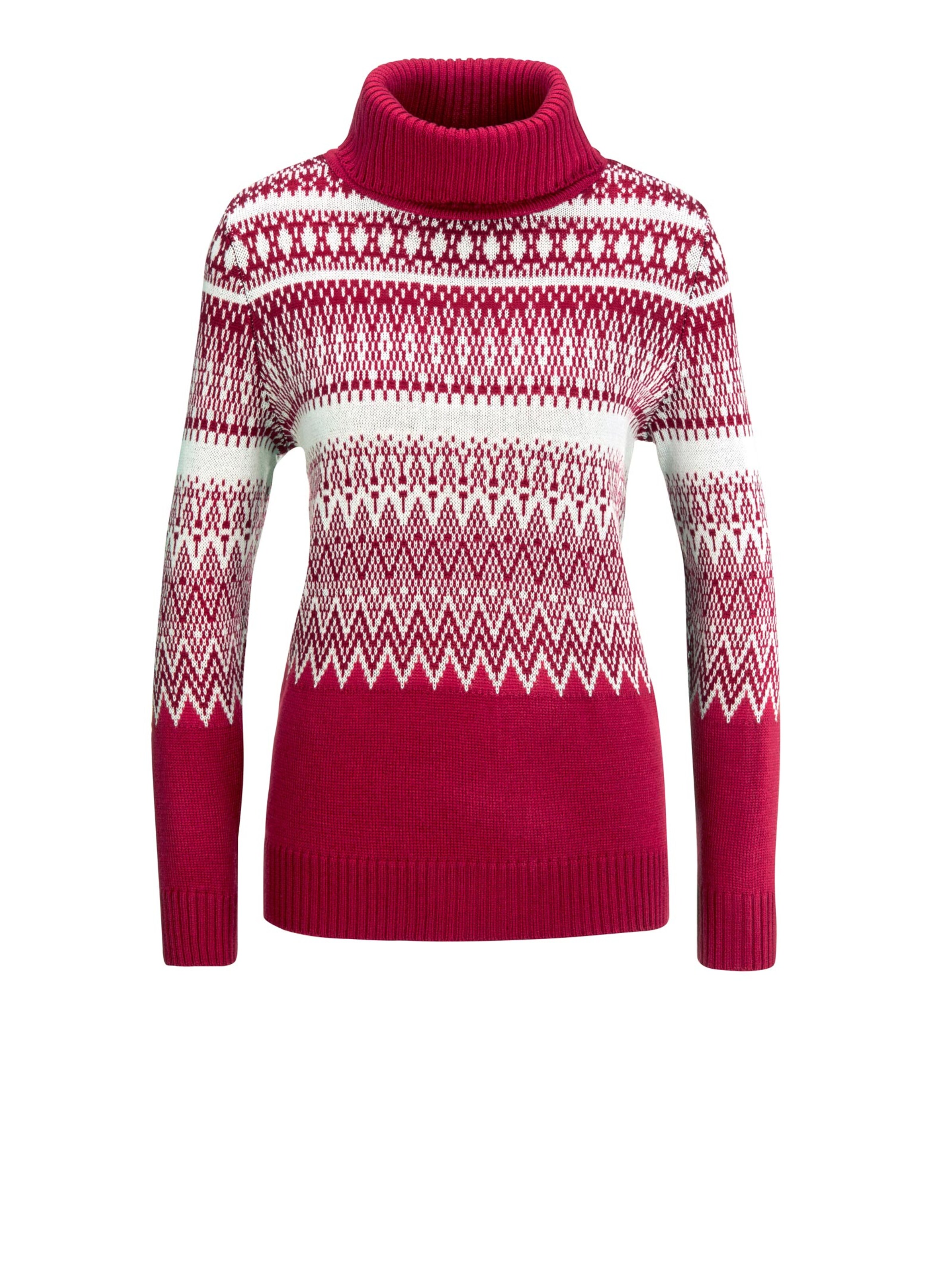 Pullover - rot-gemustert
