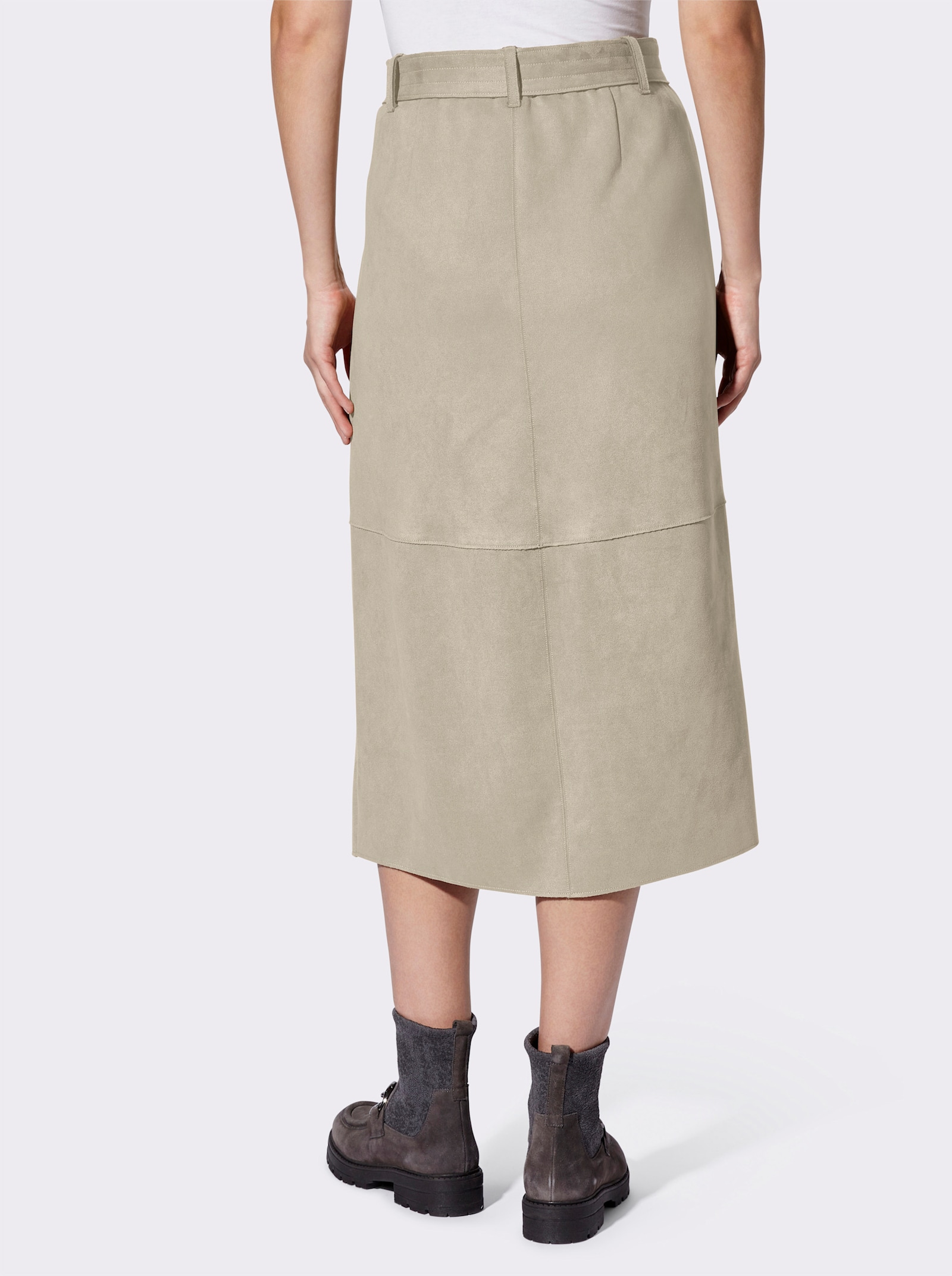 heine Jupe en synthétique avec ceinture - grège