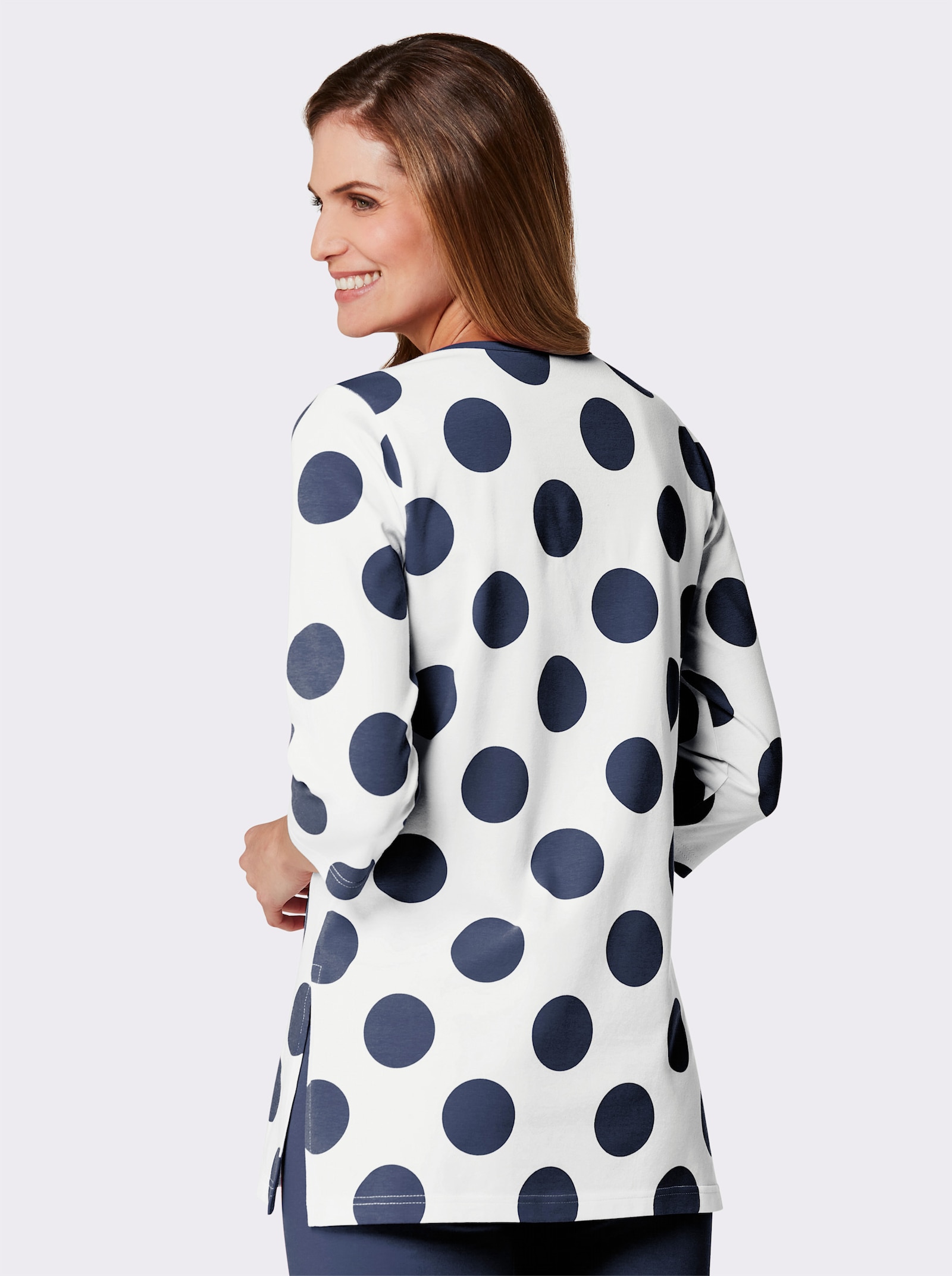 feel good T-shirt long - écru-marine