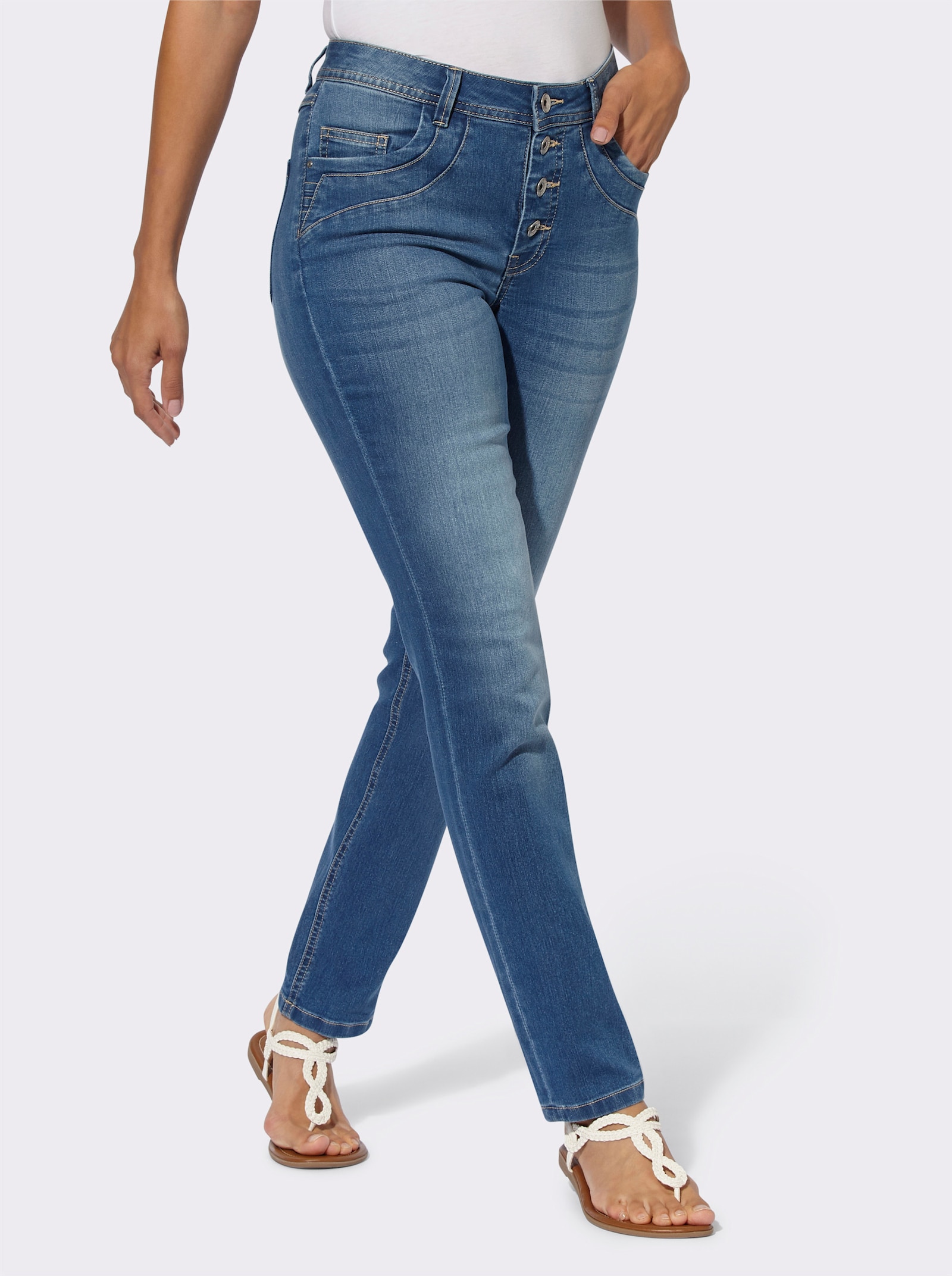 5-Pocket-Jeans in Stretch-Qualität - blue-bleached