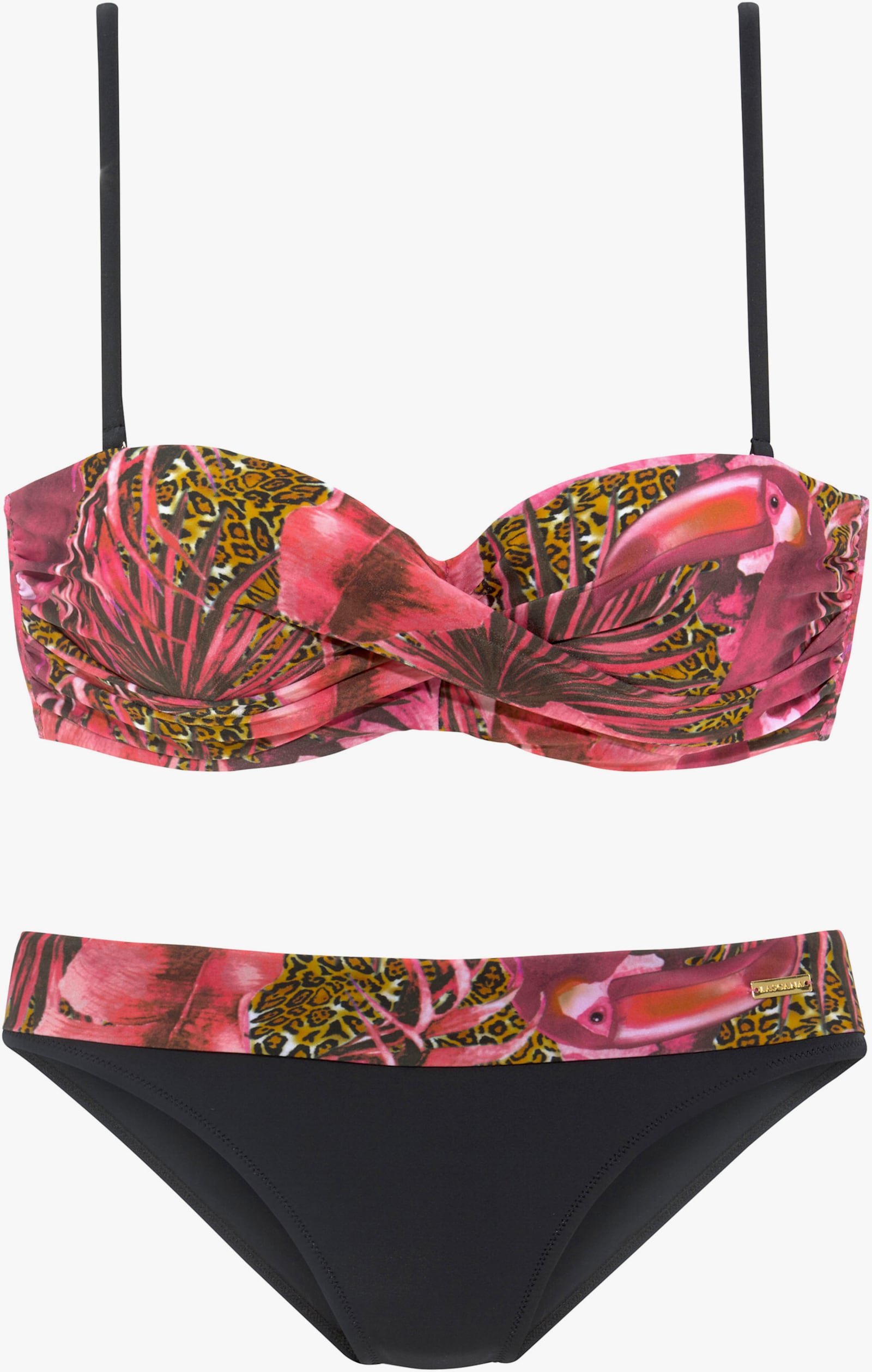 LASCANA Bügel-Bandeau-Bikini - pink-bedruckt