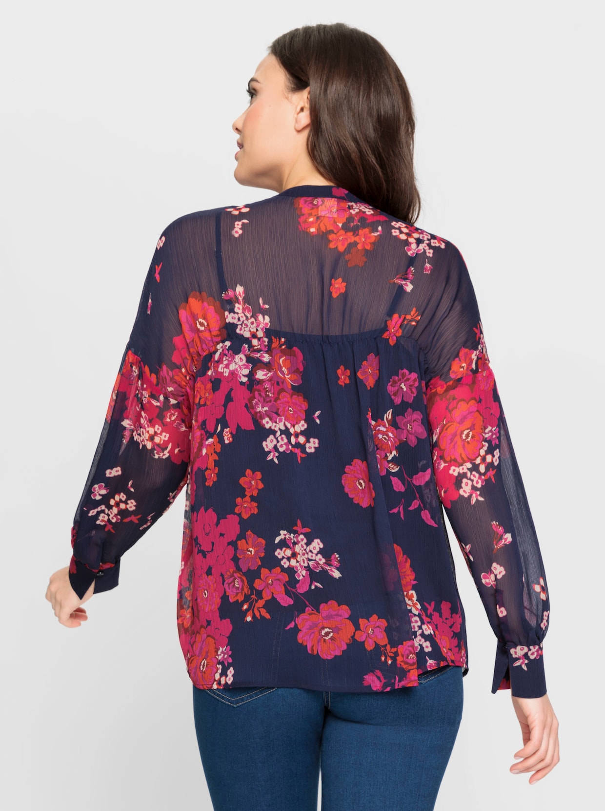 heine Blouse met print - pink/marine bedrukt