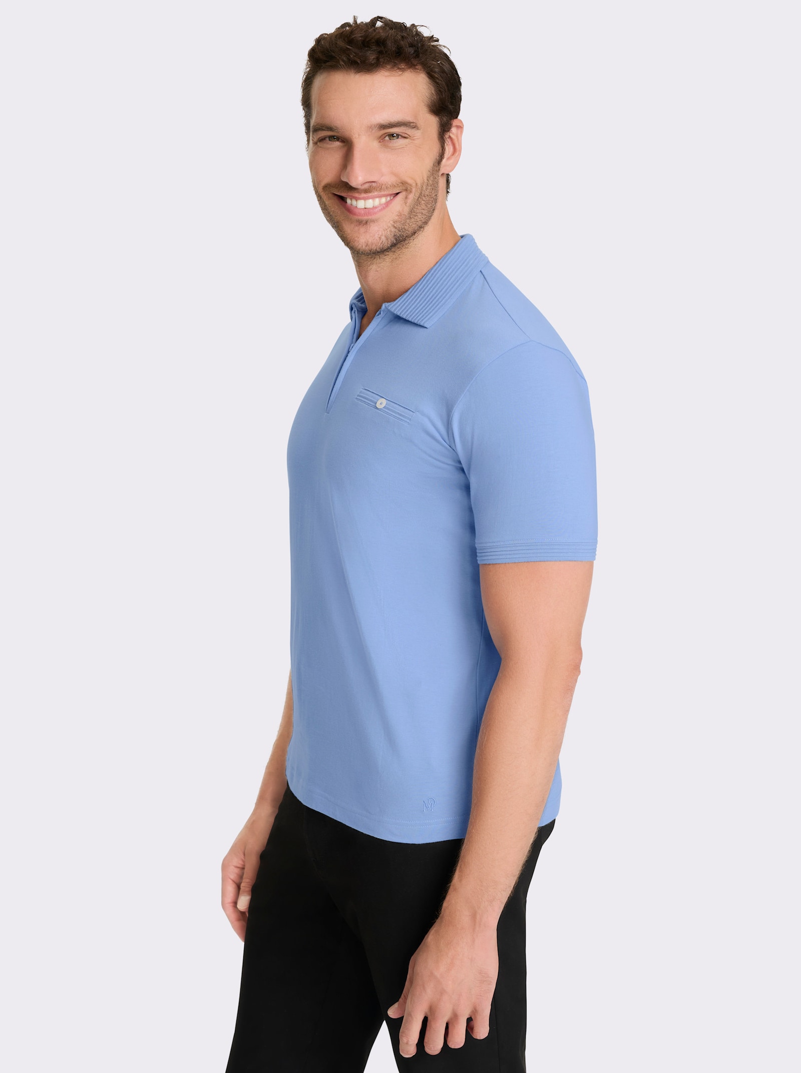 Marco Donati Kurzarmshirt mit Reißverschluss - bleu