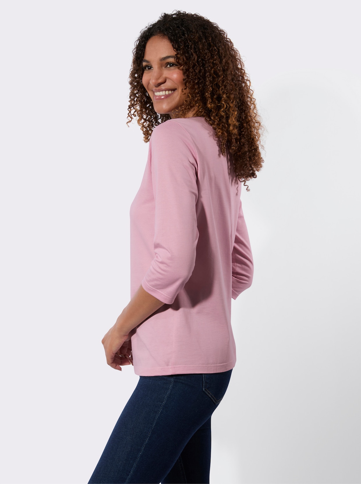 3/4-Arm-Shirt - rosé + ecru