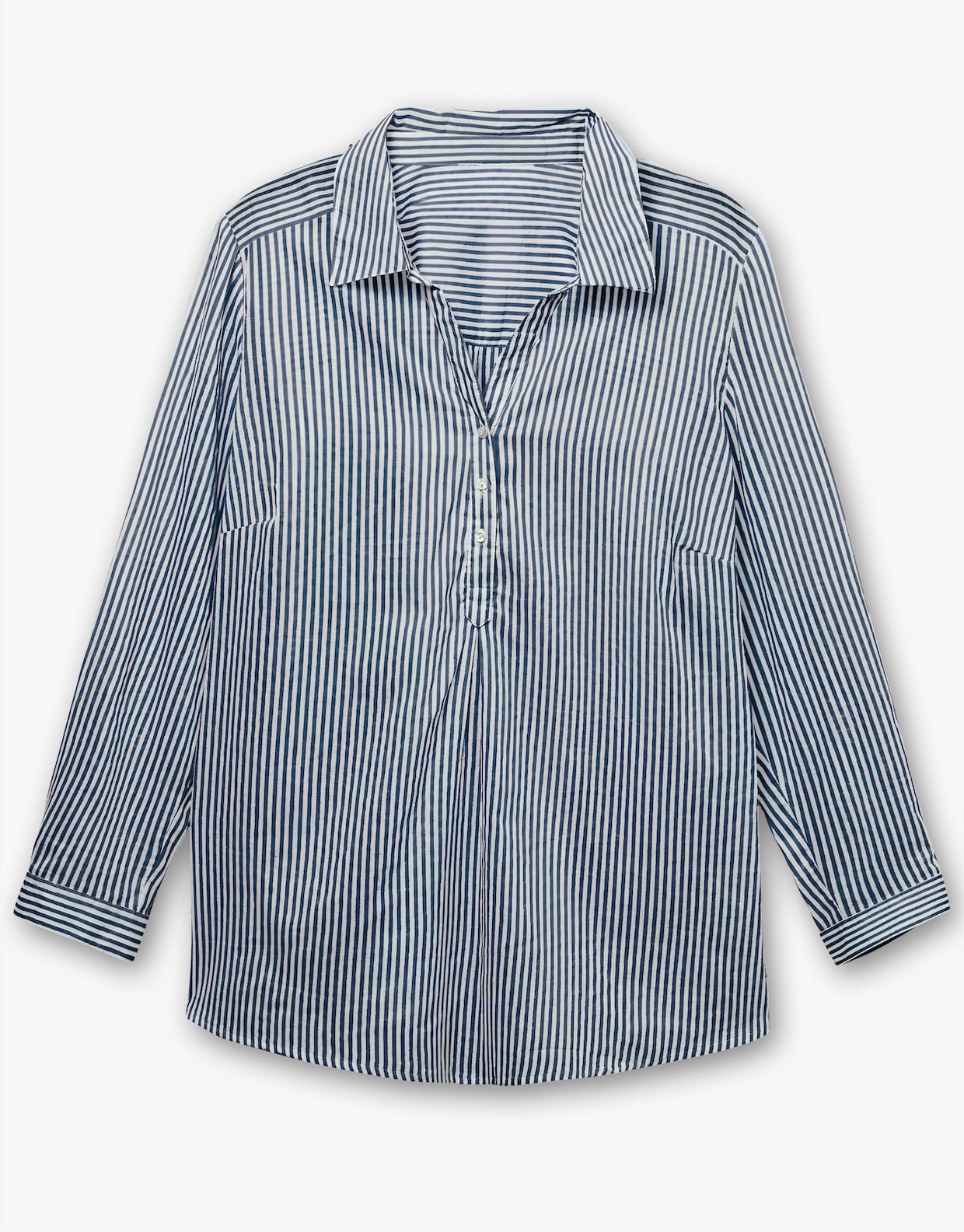 Gestreifte Bluse in Tunikaform - marine-gestreift