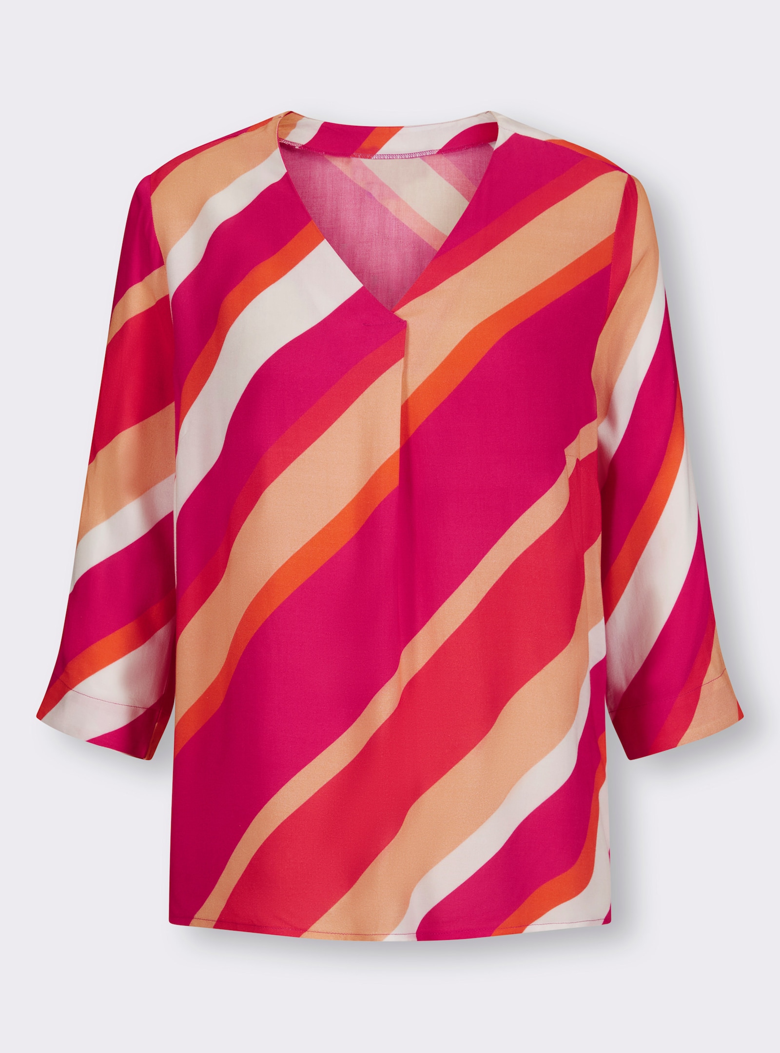 heine Druckbluse aus reiner Viskose - pink-apricot-bedruckt