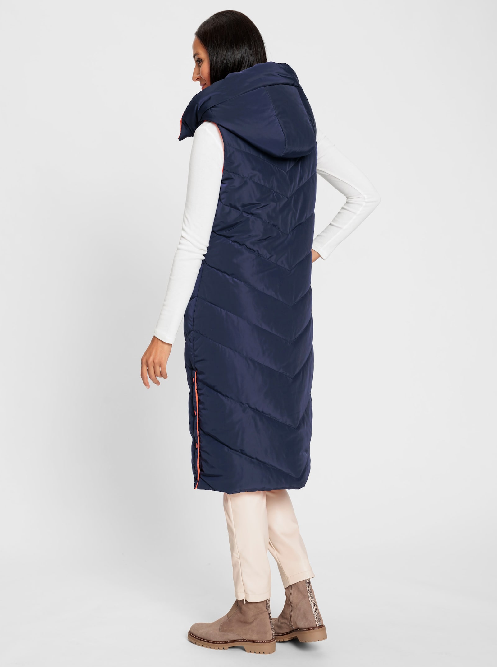 heine Gilet réversible avec fentes latérales - marine-orange