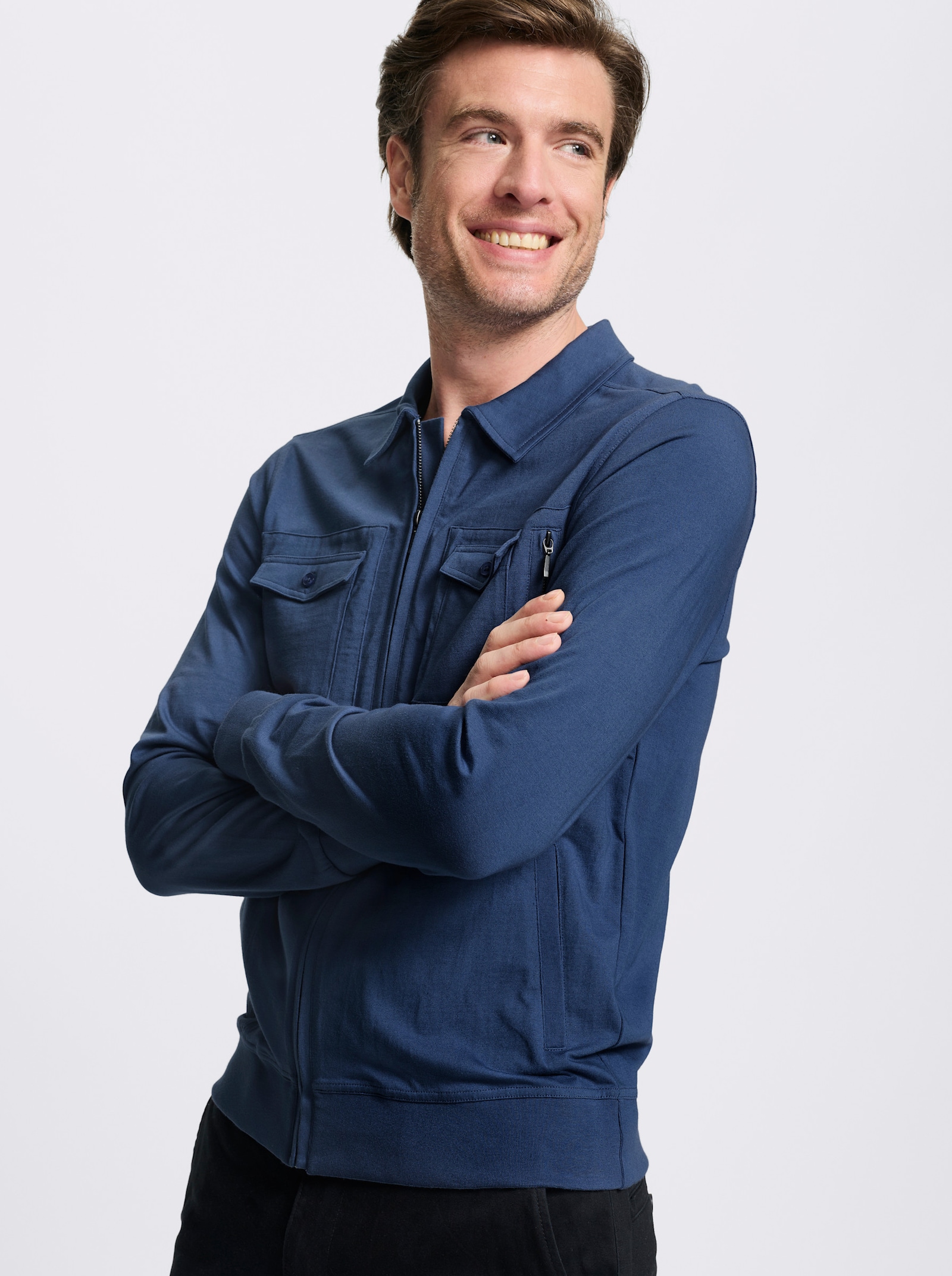 Marco Donati Shirtjacke mit praktischen Taschen - jeansblau