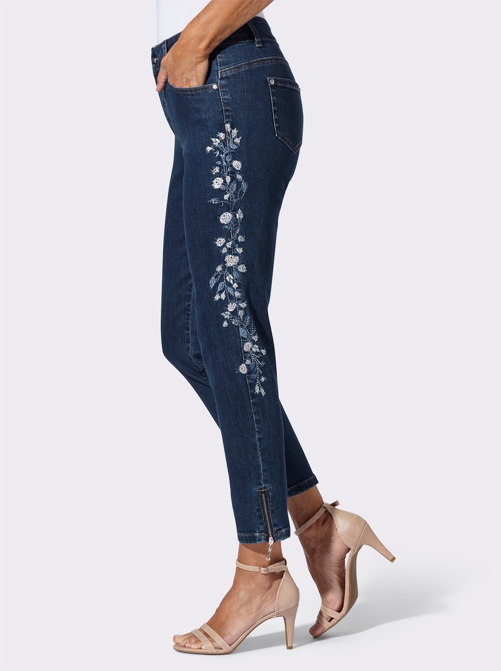 5-Pocket-Jeans mit Push-up-Effekt - blue-stone-washed