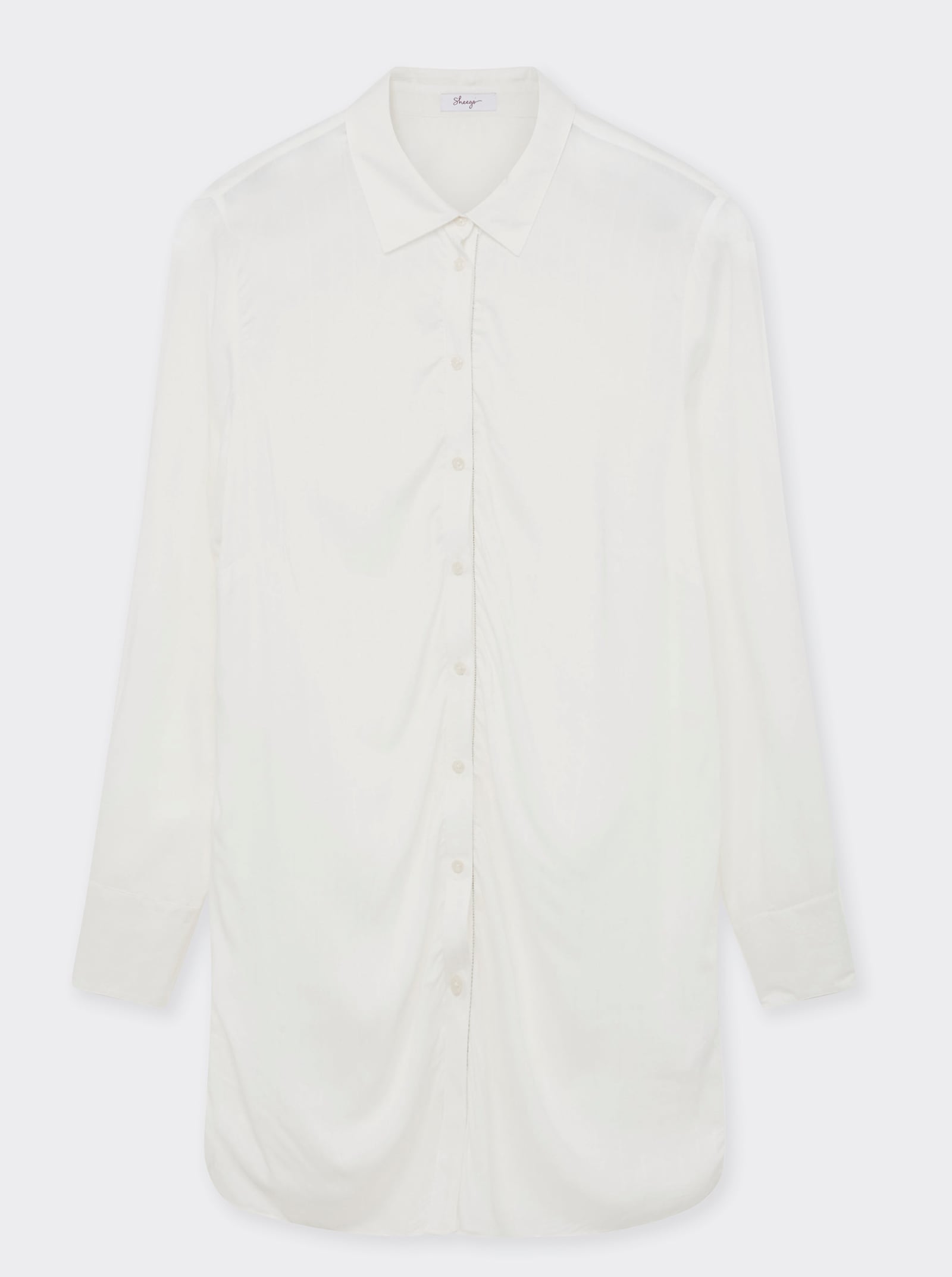 sheego Hemdbluse mit Streifen und Glanzgarn-Tape - ecru-gestreift