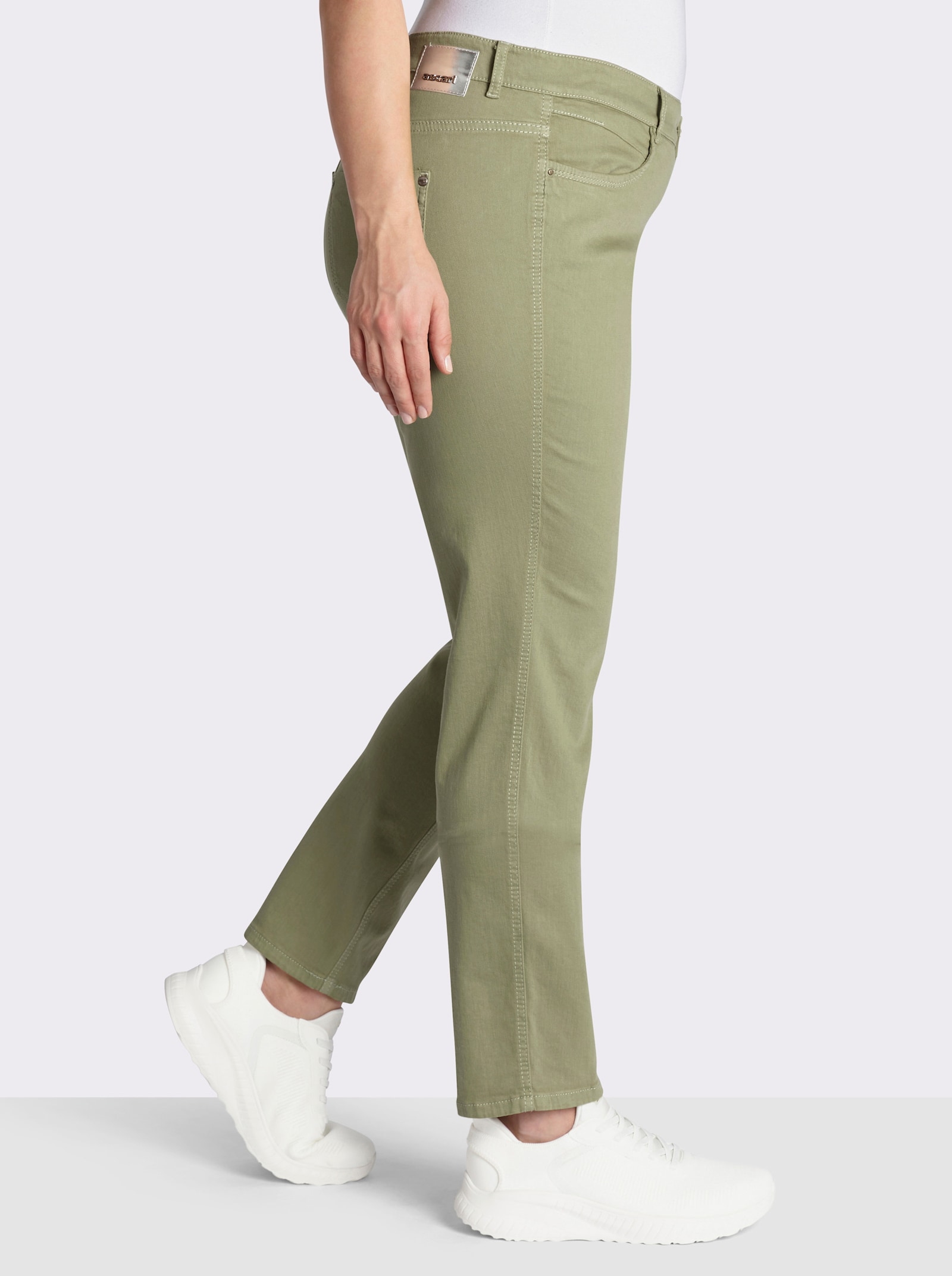 Ascari Stretch-Jeans in Röhren-Form - schilf