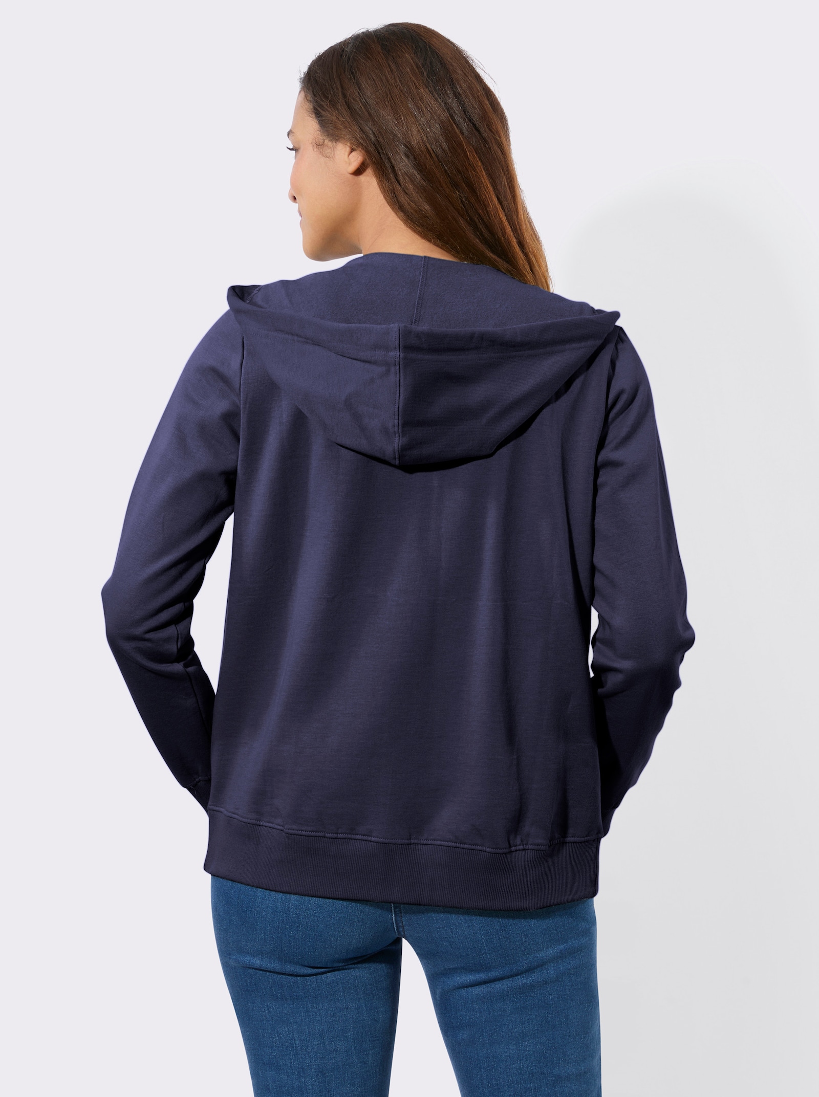 Sweatjacke mit Känguru-Taschen - marine