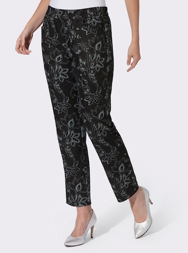  Schlupfhose mit Paisley-Print - schwarz-anthrazit-bedruckt