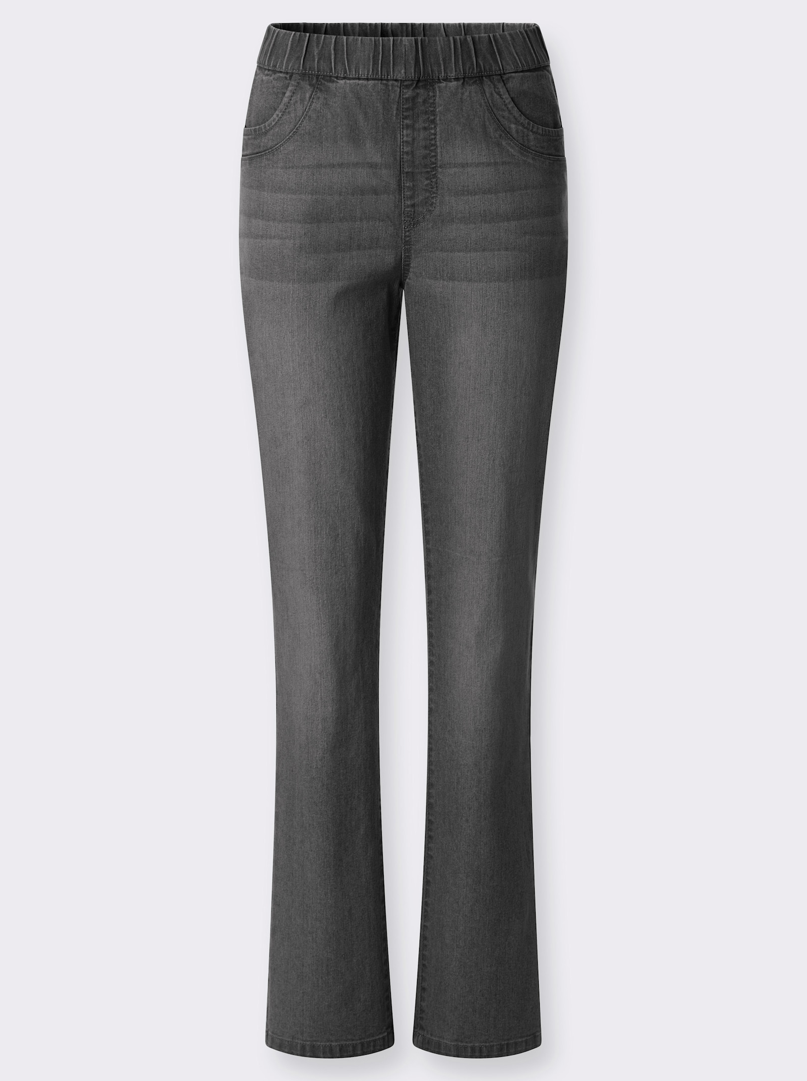Schlupfjeans mit geradem Bein - anthrazit-grey-denim