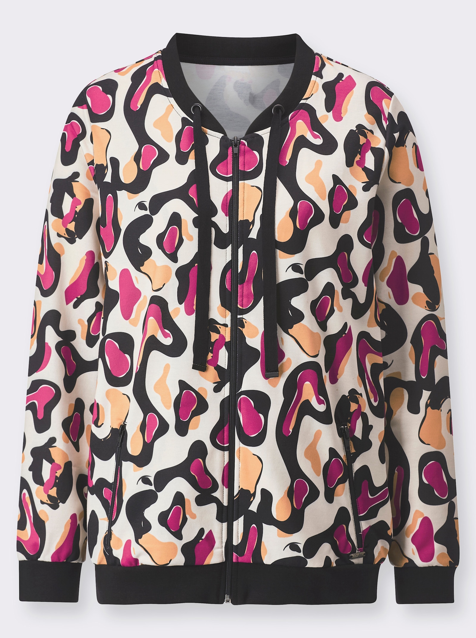 Veste - couleur ivoire-fuchsia imprimé