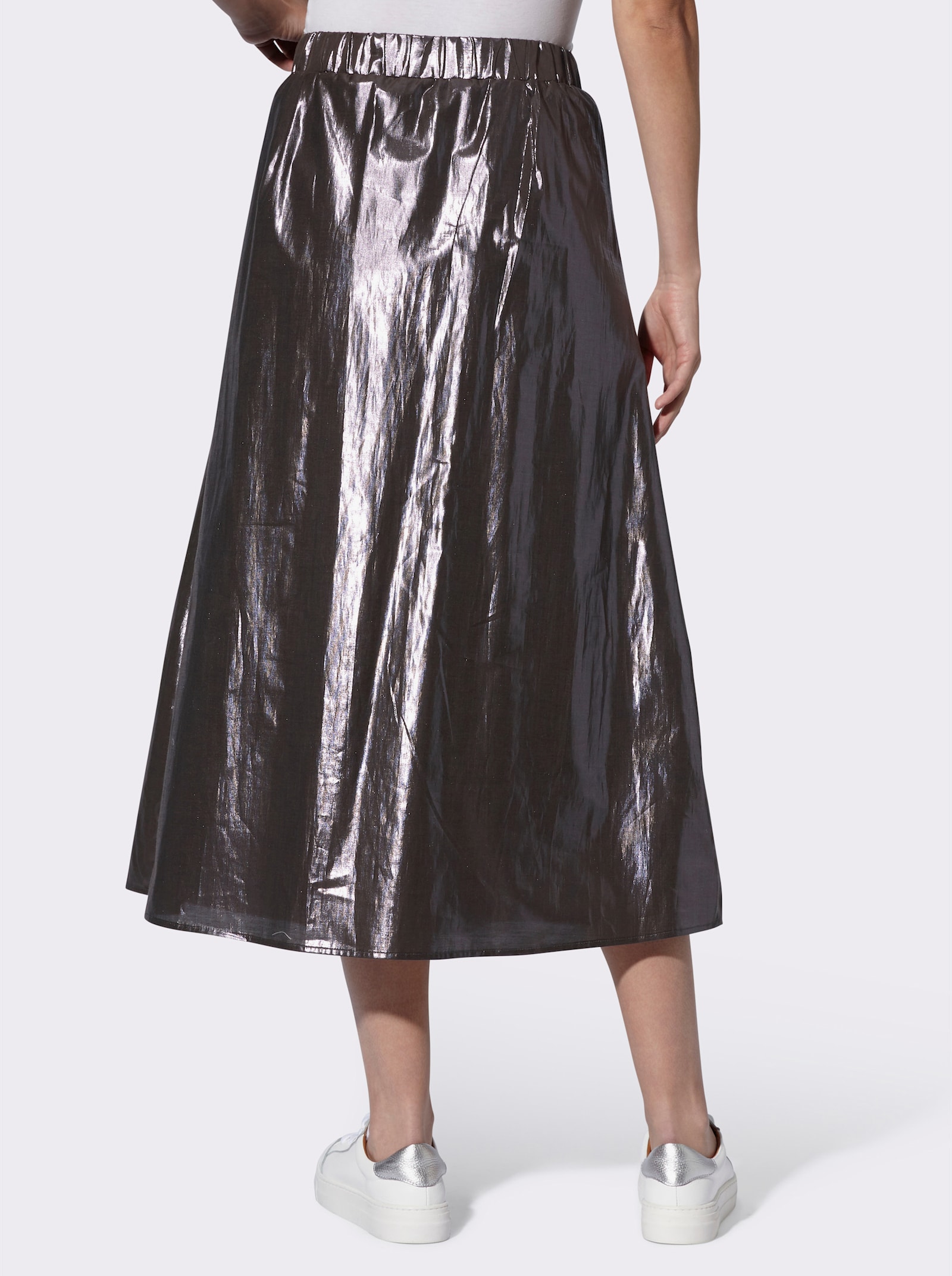 heine Faltenrock mit Rundum-Dehnbund - silberfarben