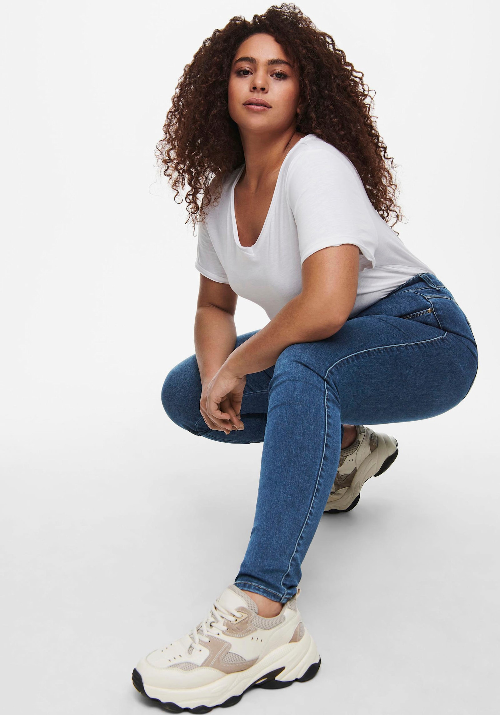 High-waist-Jeans - blue-used