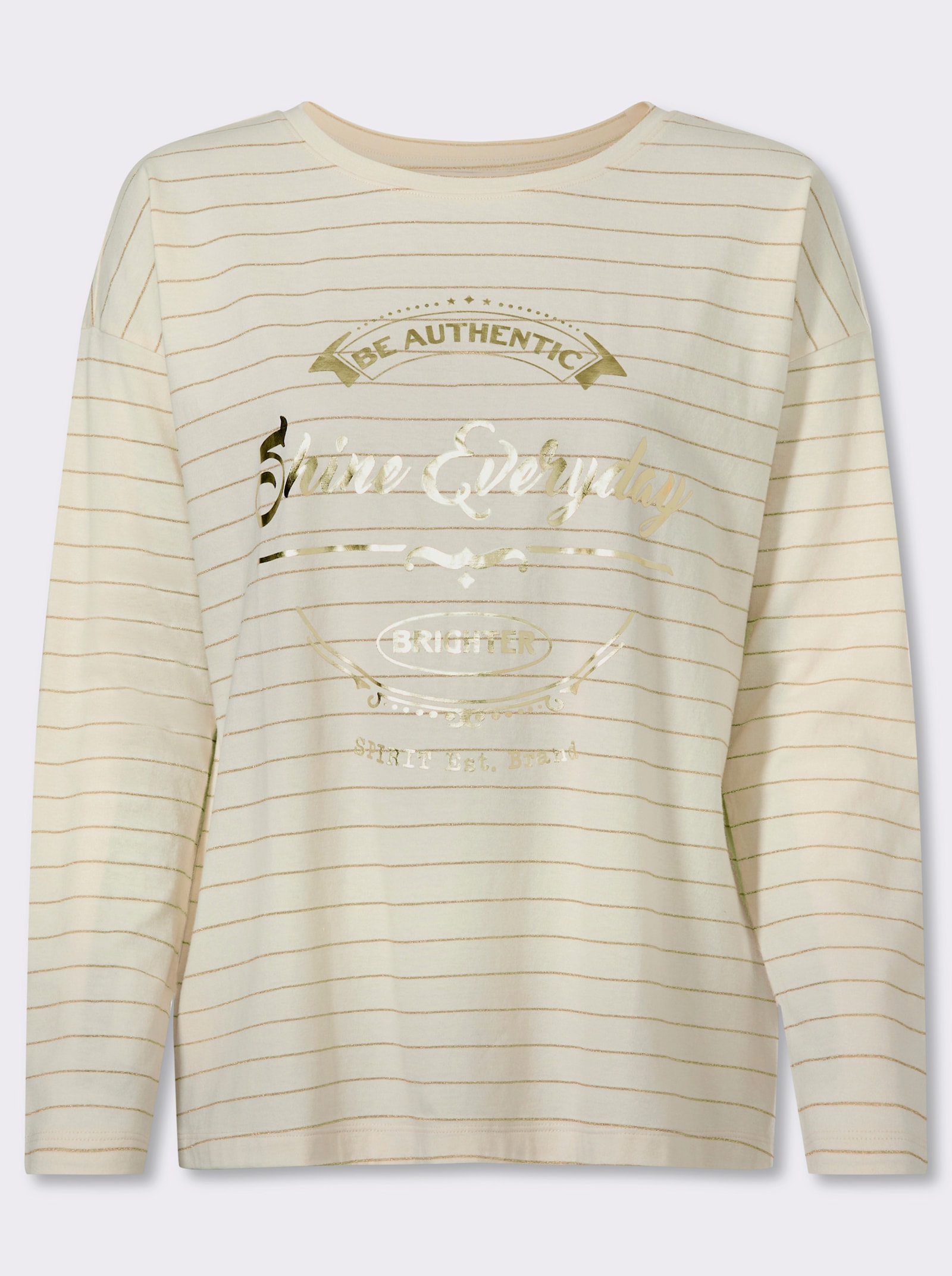 heine Ringelshirt mit Effektgarn - champagner-goldfarben-geringelt