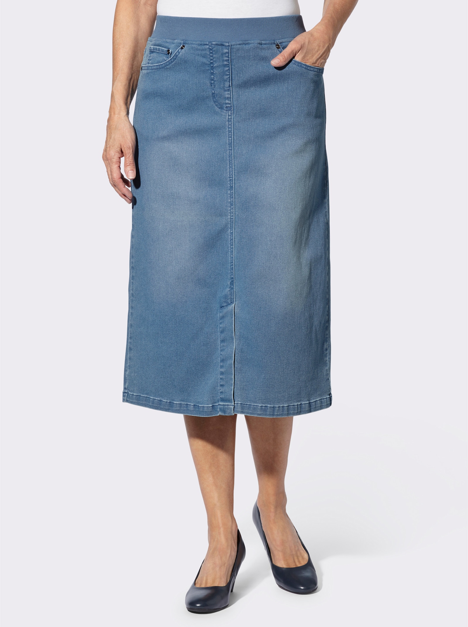 Jeansrok in comfortmodel - blue-bleached