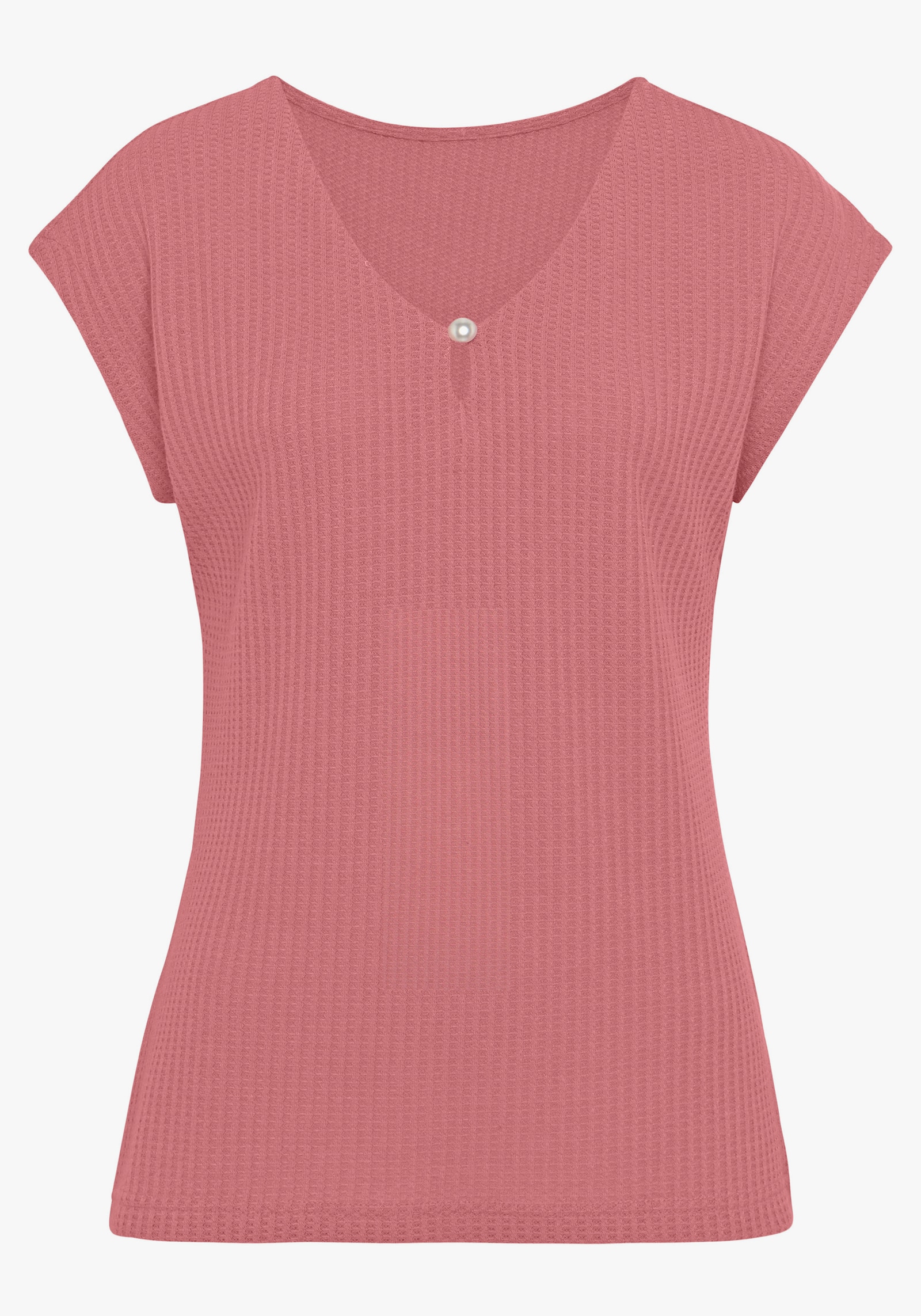 LASCANA Shirt met korte mouwen - bessenrood, marine