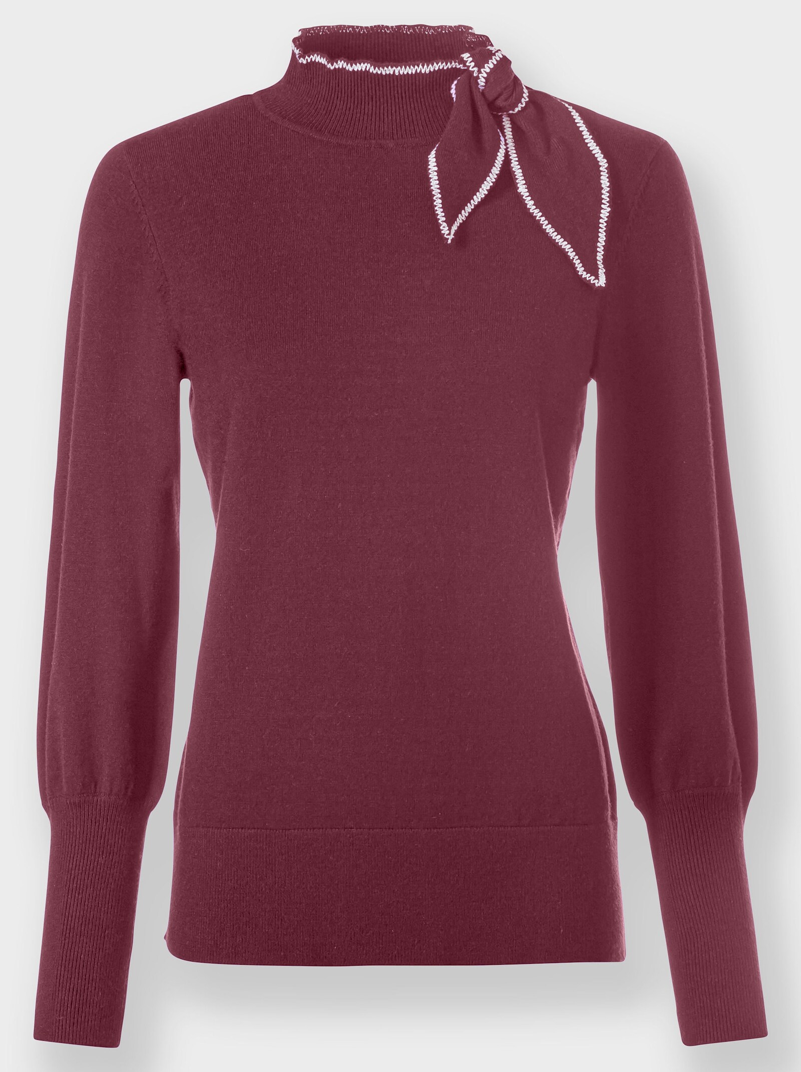 heine Stehkragenpullover mit seitlicher Schluppe - bordeaux