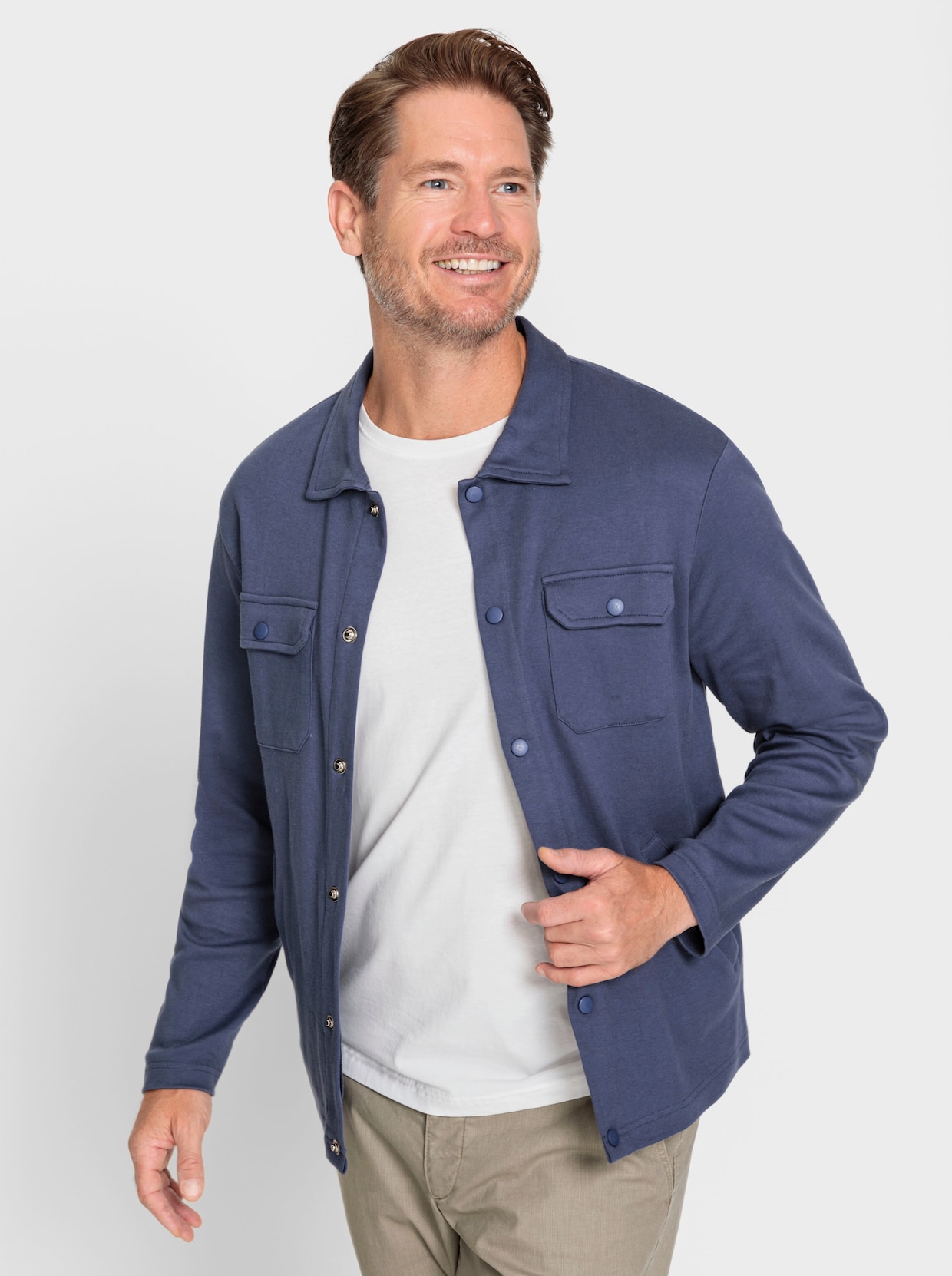 Marco Donati Sweatjacke - rauchblau