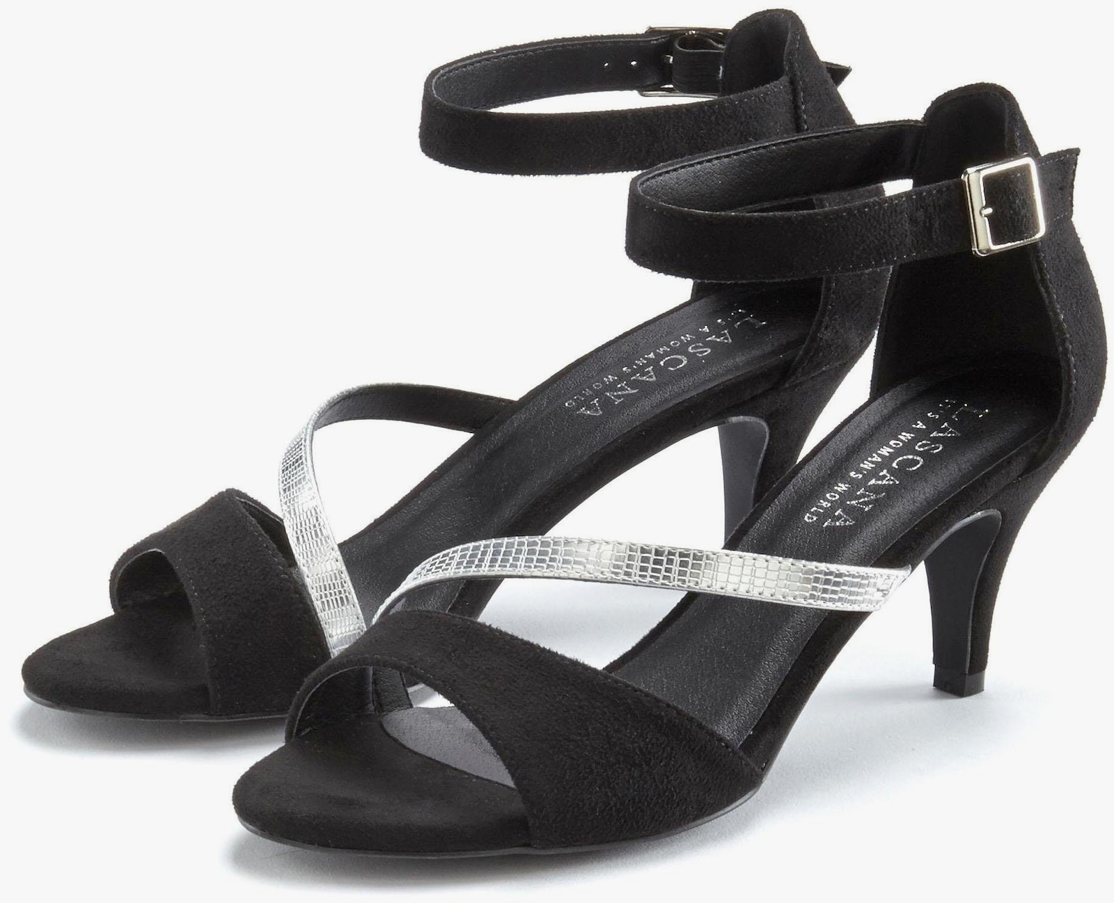 LASCANA Sandalette - schwarz-silberfarben