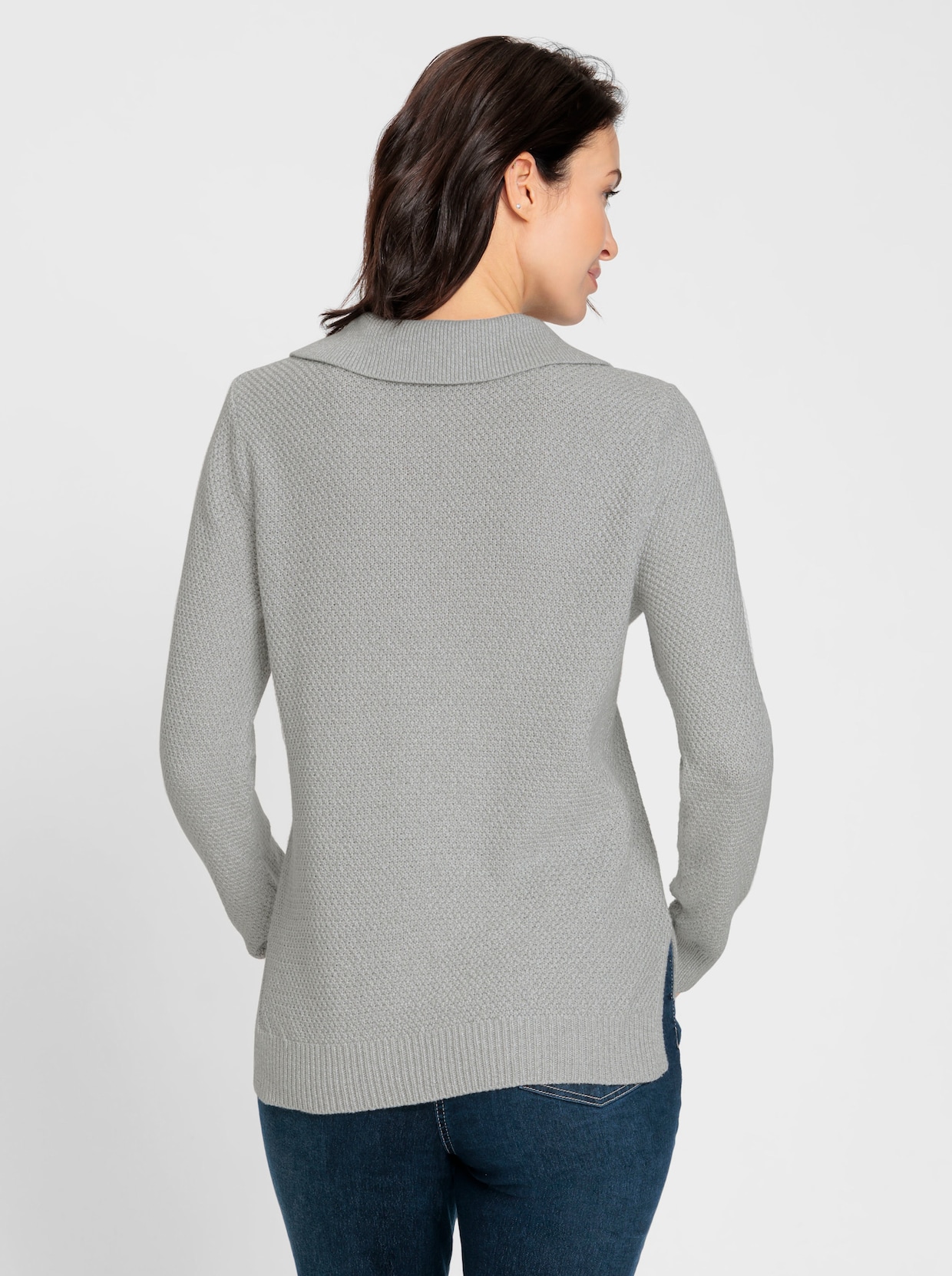 Polopullover - steingrau-meliert