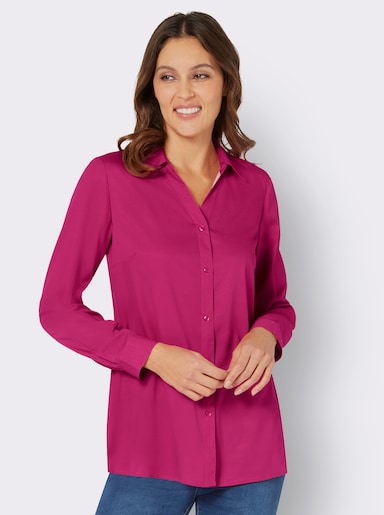 Longbluse in A-Form - pink