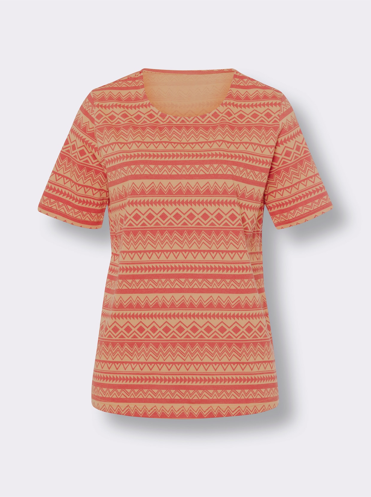 Shirt met korte mouwen - papaja/wit bedrukt