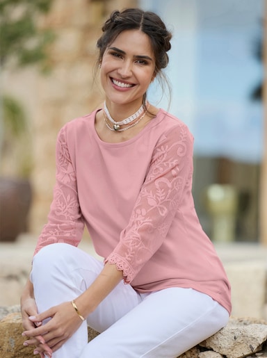 Spitzenshirt - hortensie