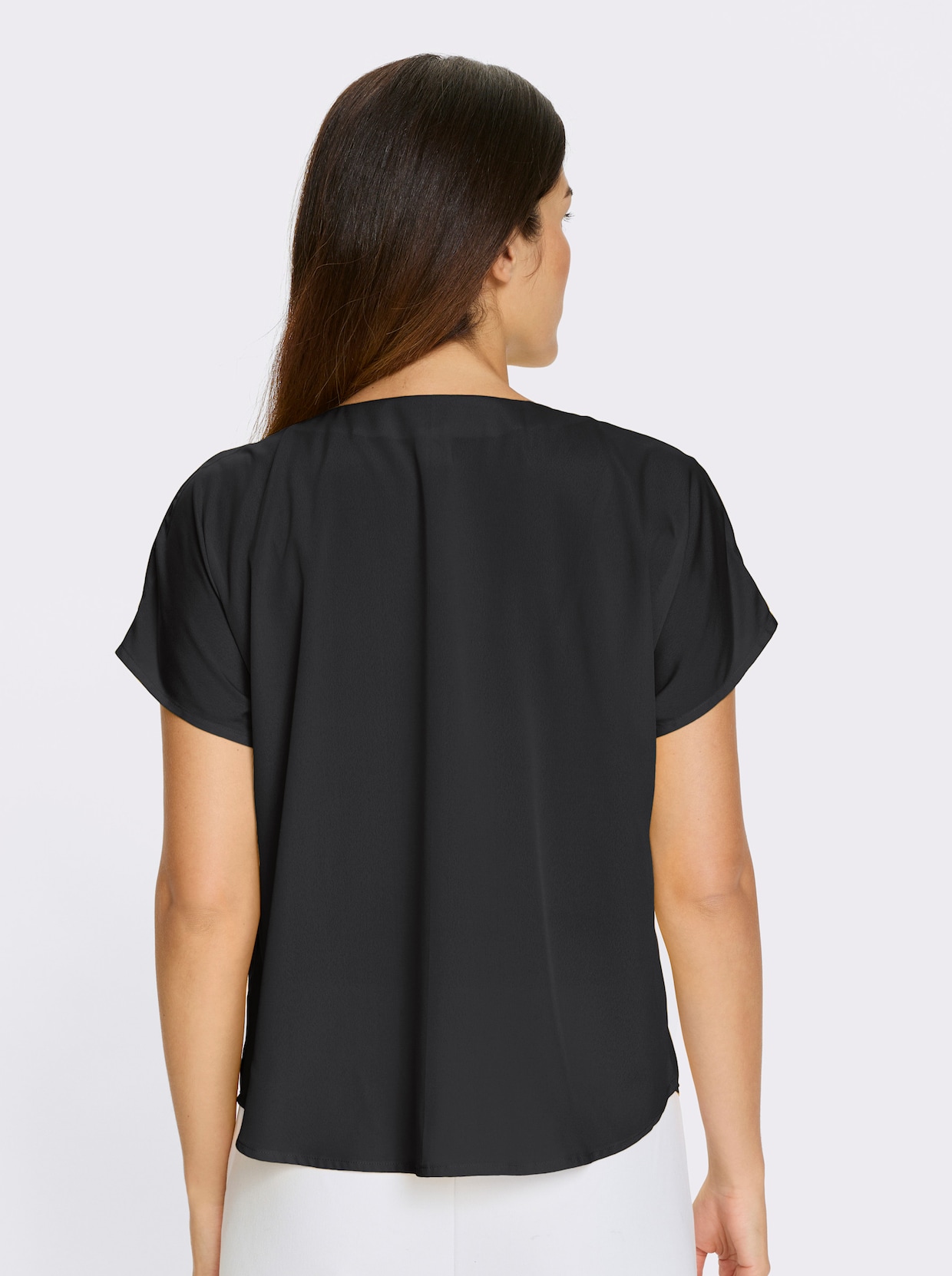 Kurzarm-Bluse - schwarz