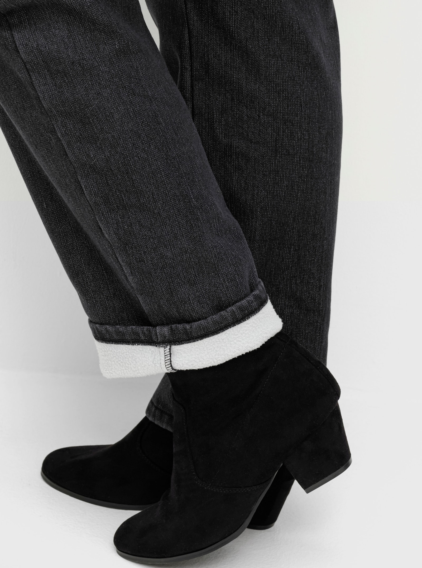 Thermojeans mit Fleece-Futter - black-denim