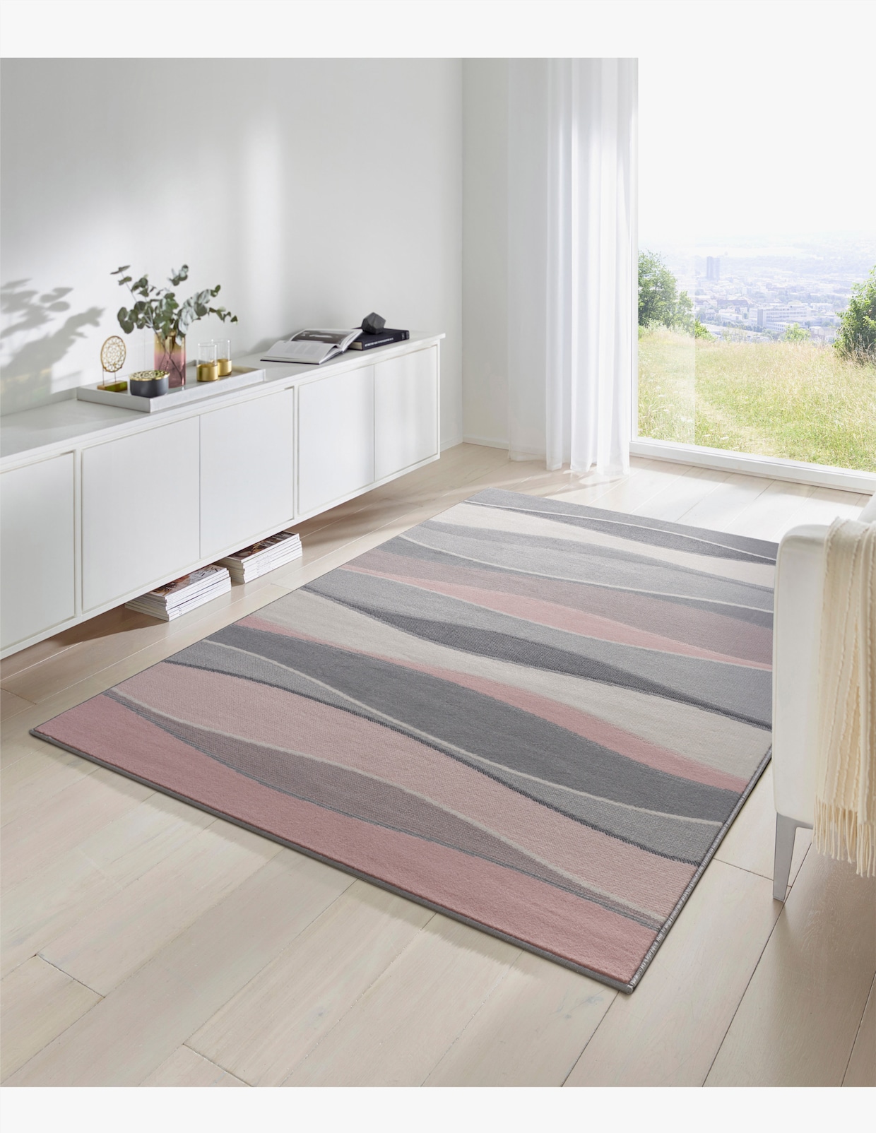 heine home Teppich - grau-rosa