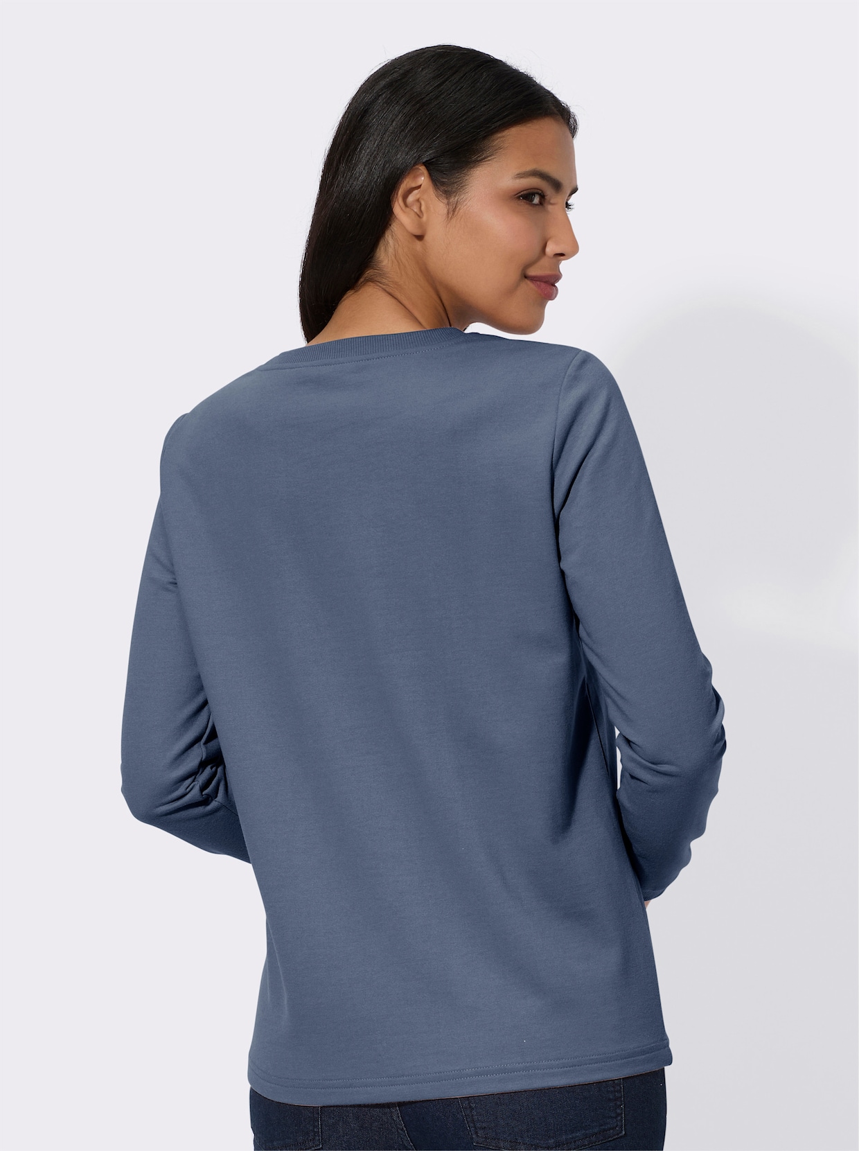 Sweatshirt - rökblå, ecru