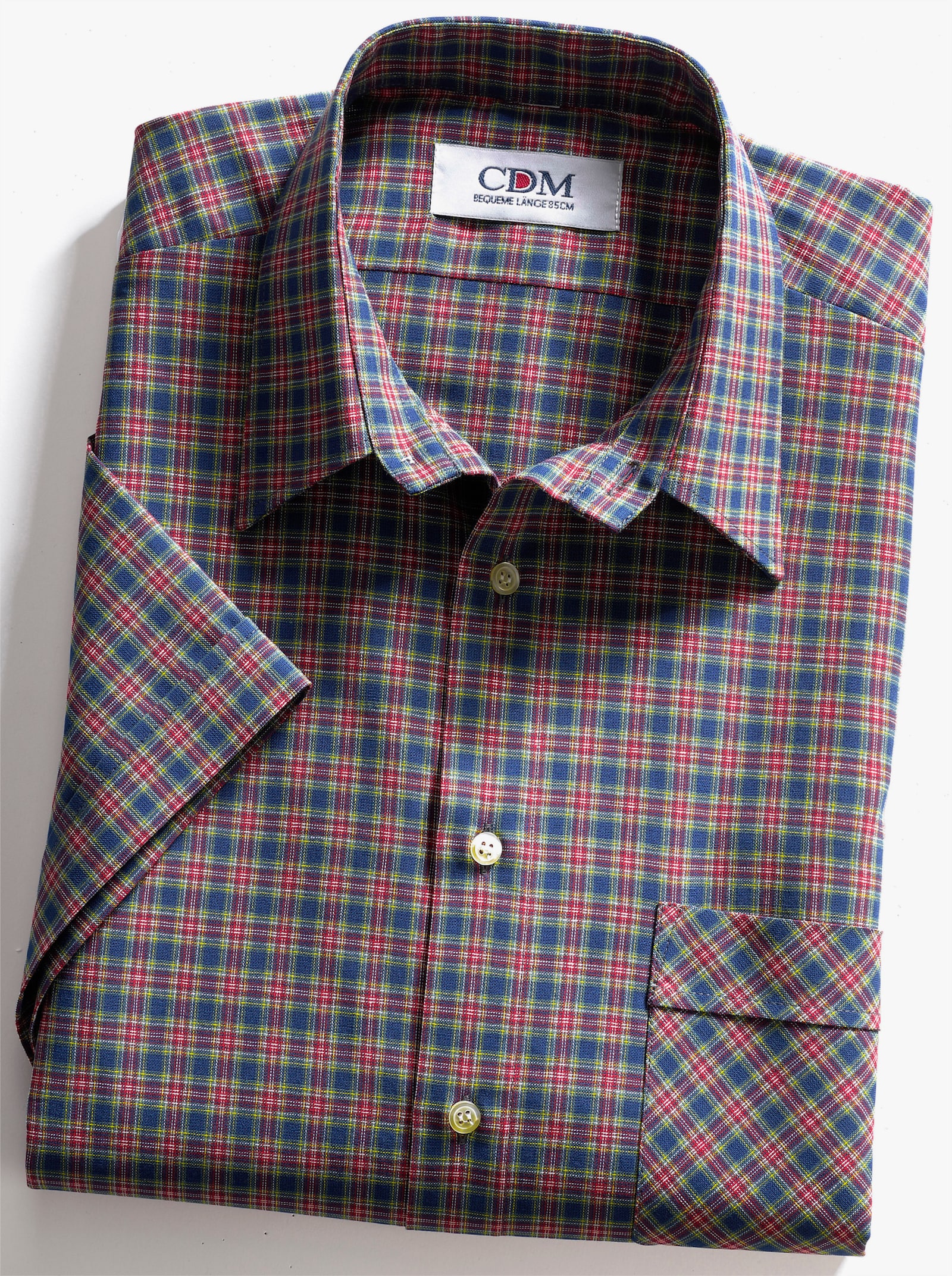 Catamaran Kurzarm-Hemd - rot-blau-kariert