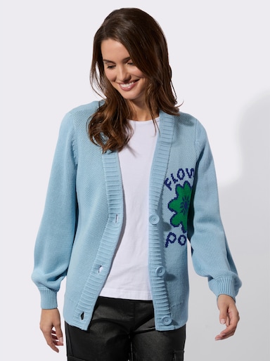 Strickjacke - eisblau