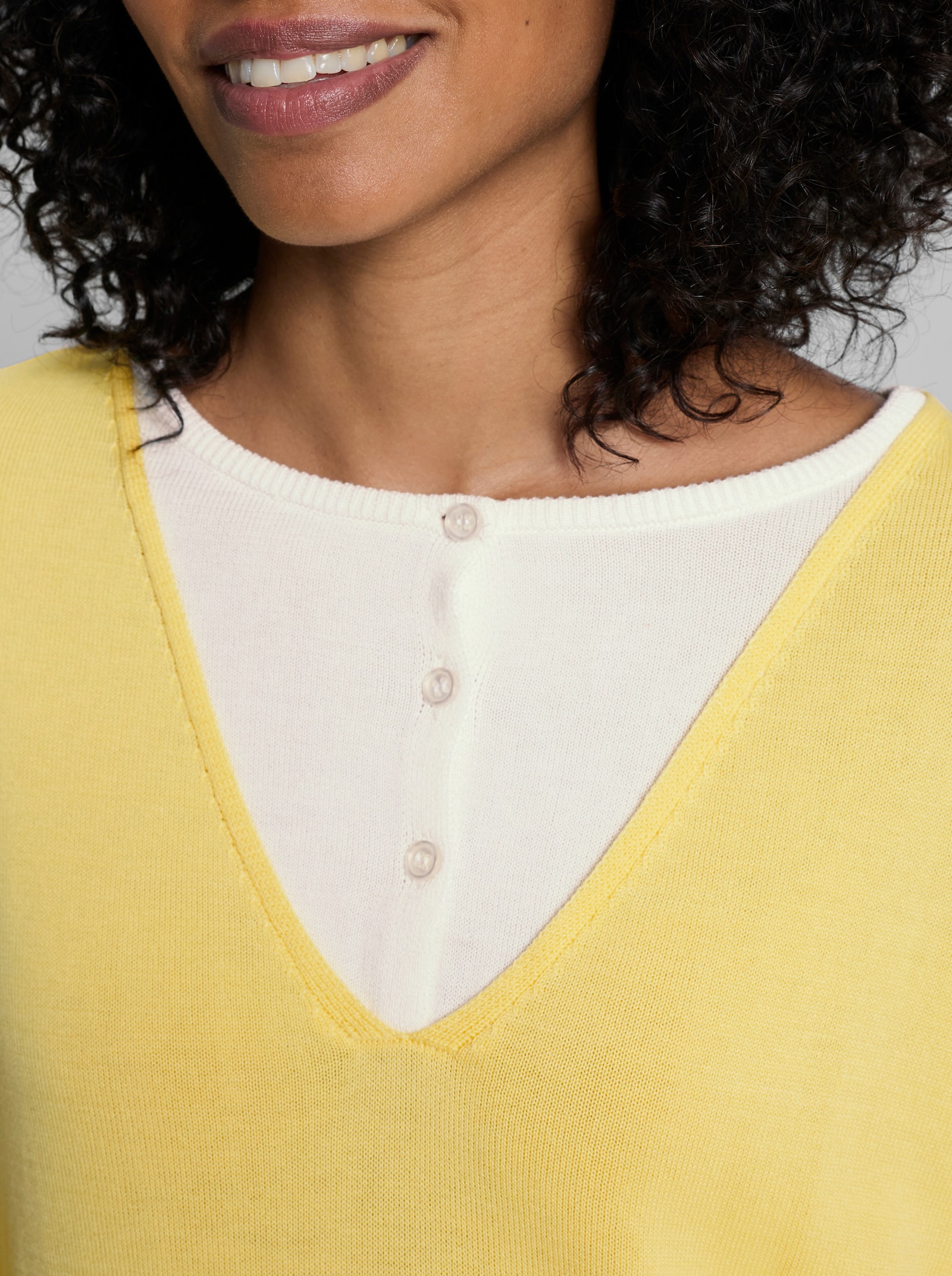 heine Pullover in 2-in-1-Optik - zitrone