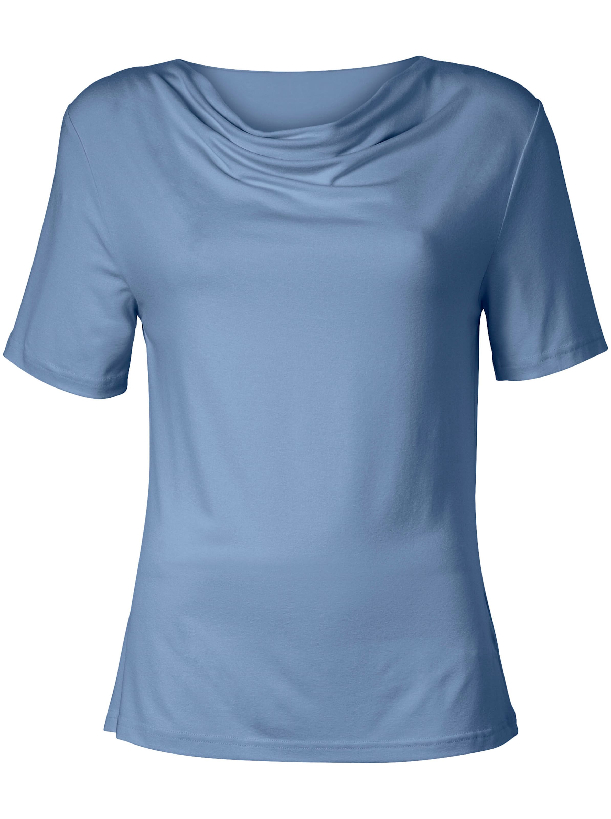 bleu von günstig Kaufen-Wasserfallshirt in bleu von heine. Wasserfallshirt in bleu von heine <![CDATA[Blickfang bei diesem femininen Shirt ist der fließende Wasserfall-Ausschnitt. Eingesetzte kurze Ärmel für eine tolle Passform. Sehr trageangenehme Viskose-Stretch-Mischung.]]