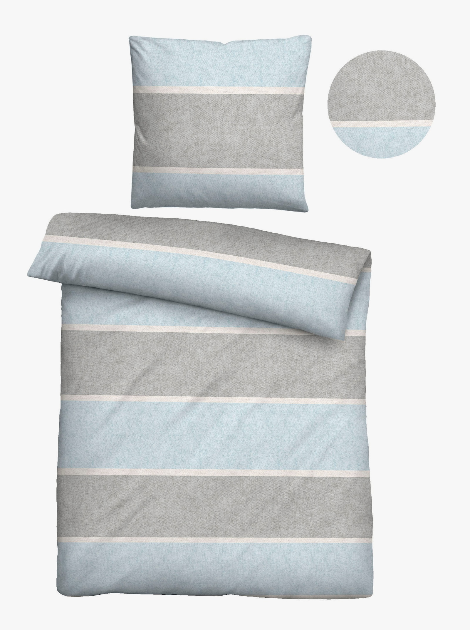 Biberna Bettwäsche - bleu-grau