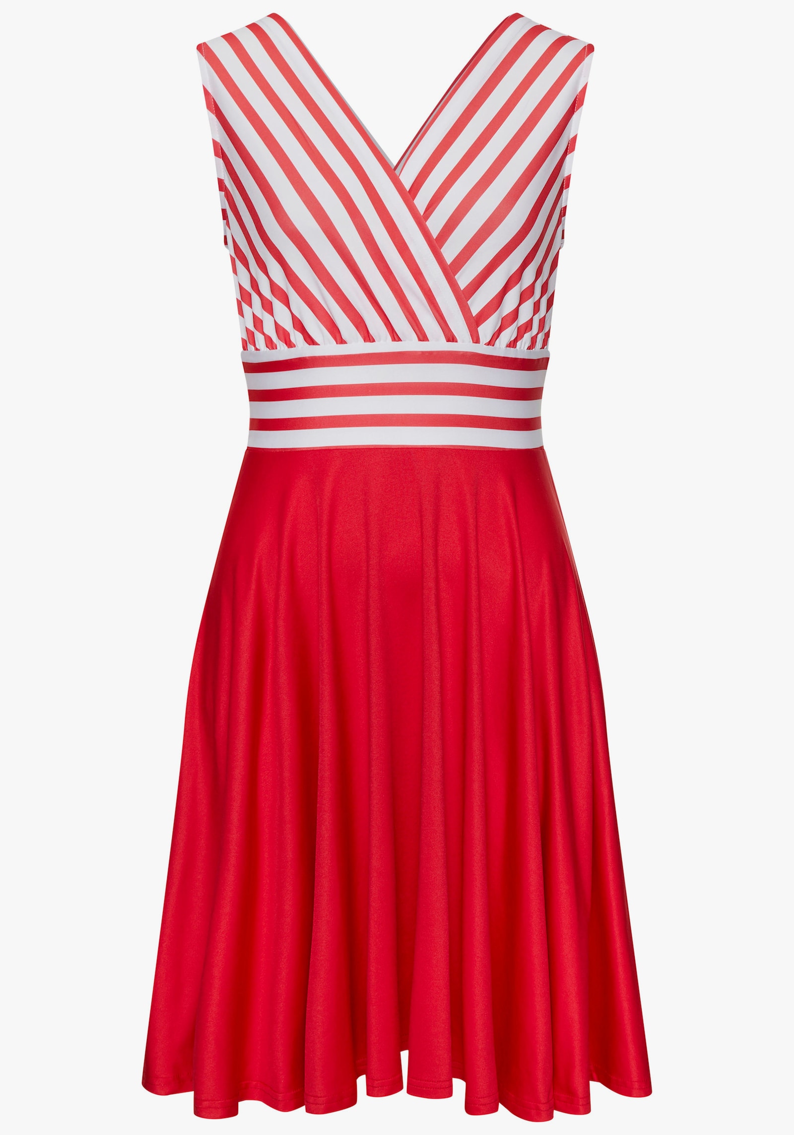 LASCANA Sommerkleid - weiss-rot gestreift