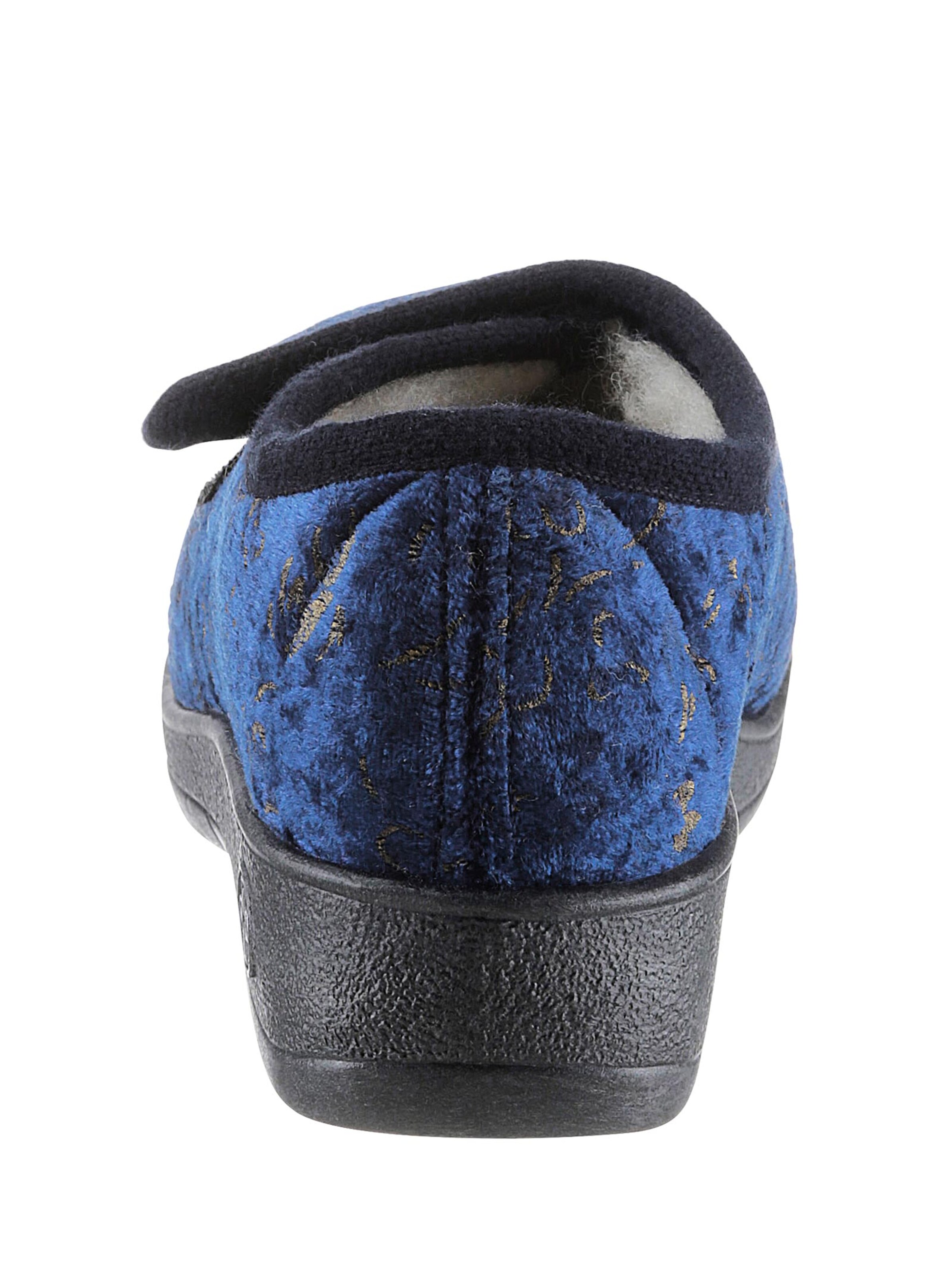 Landgraf Hausschuh - marine-gemustert