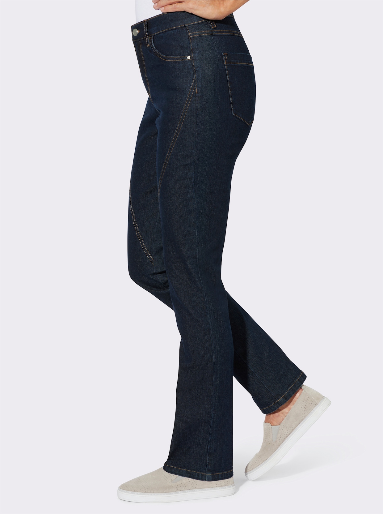 Jeans mit Ziernähten vorne - dark blue
