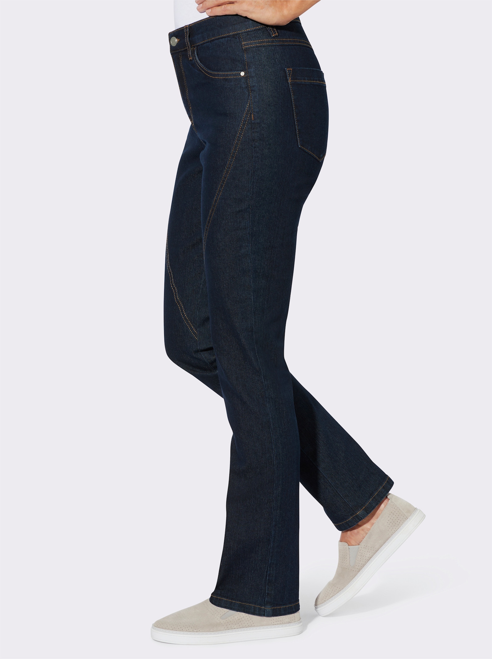 Jeans met siernaden voor - dark-blue