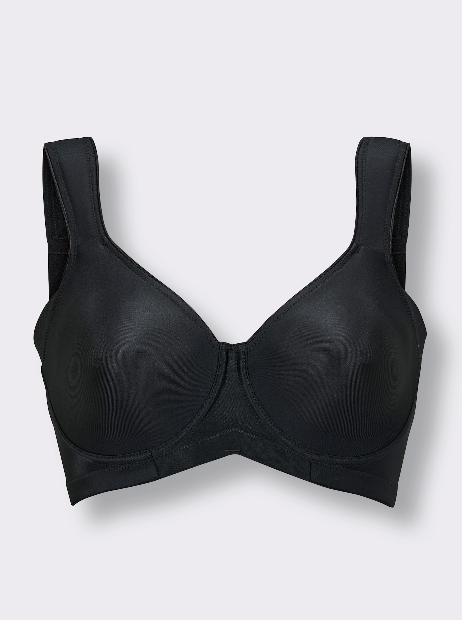 Schalen-BH ohne Bügel mit Powermesh - schwarz