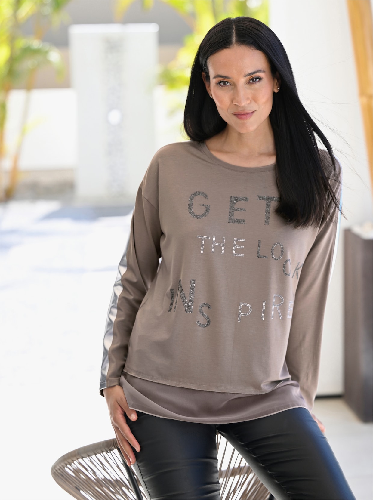 heine Shirt met lange mouwen - taupe