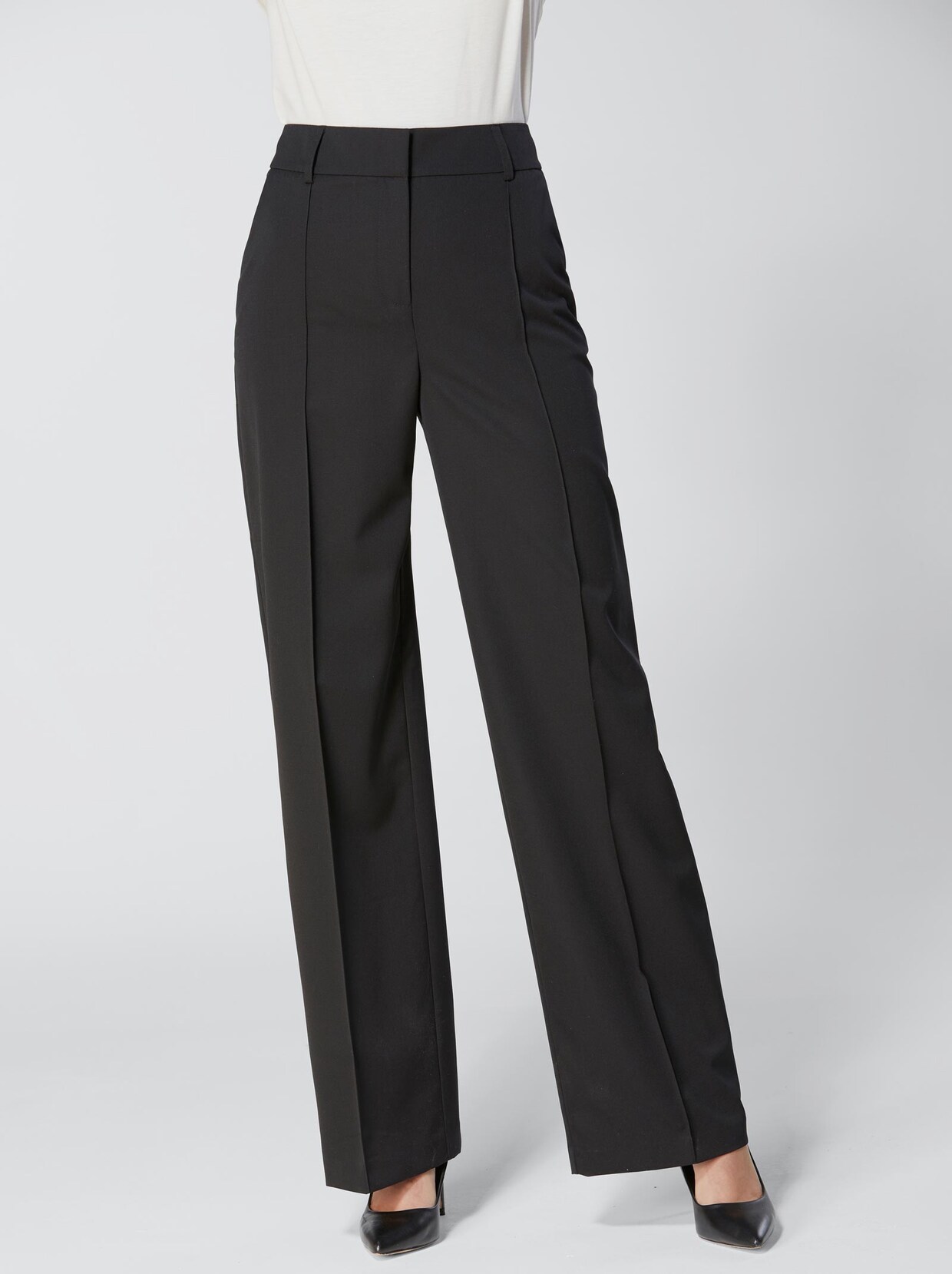 Creation L Premium Broek van scheerwol - zwart