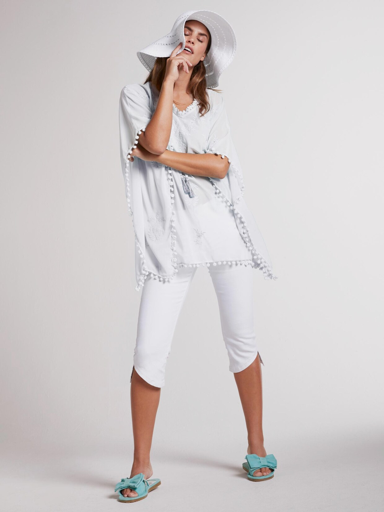 Linea Tesini Capri-Jeans - weiß