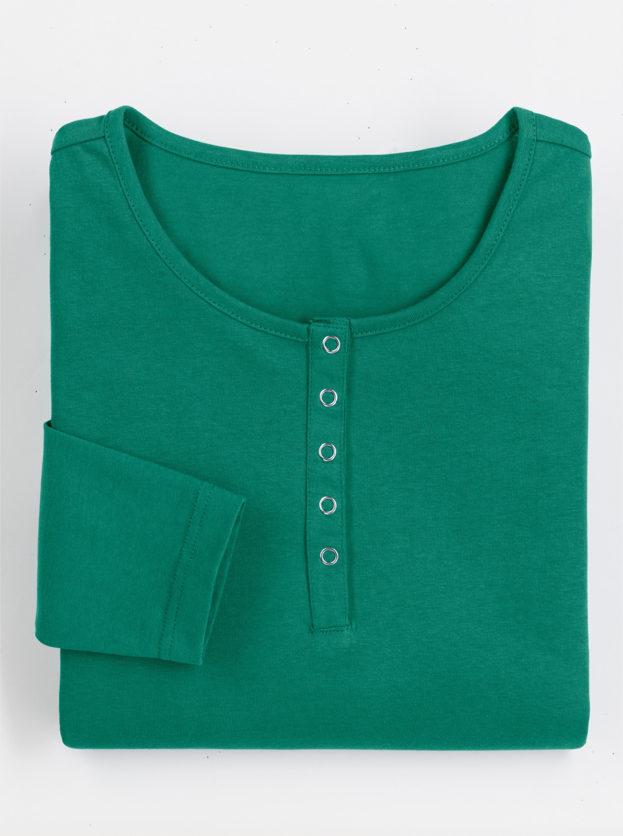 Tričko s dlhými rukávmi a patentkami - zelená