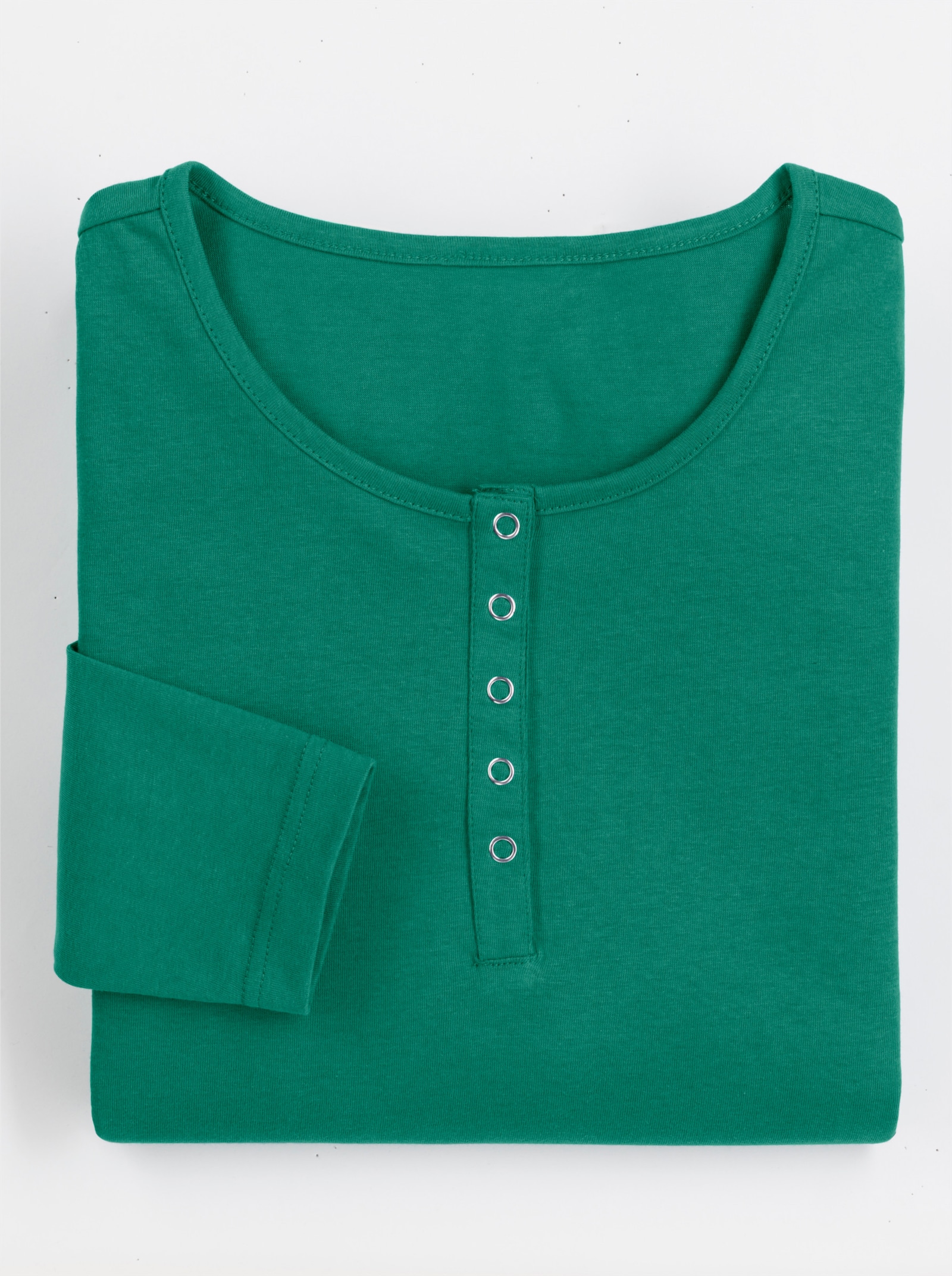 Shirt met lange mouwen en drukknopen - groen